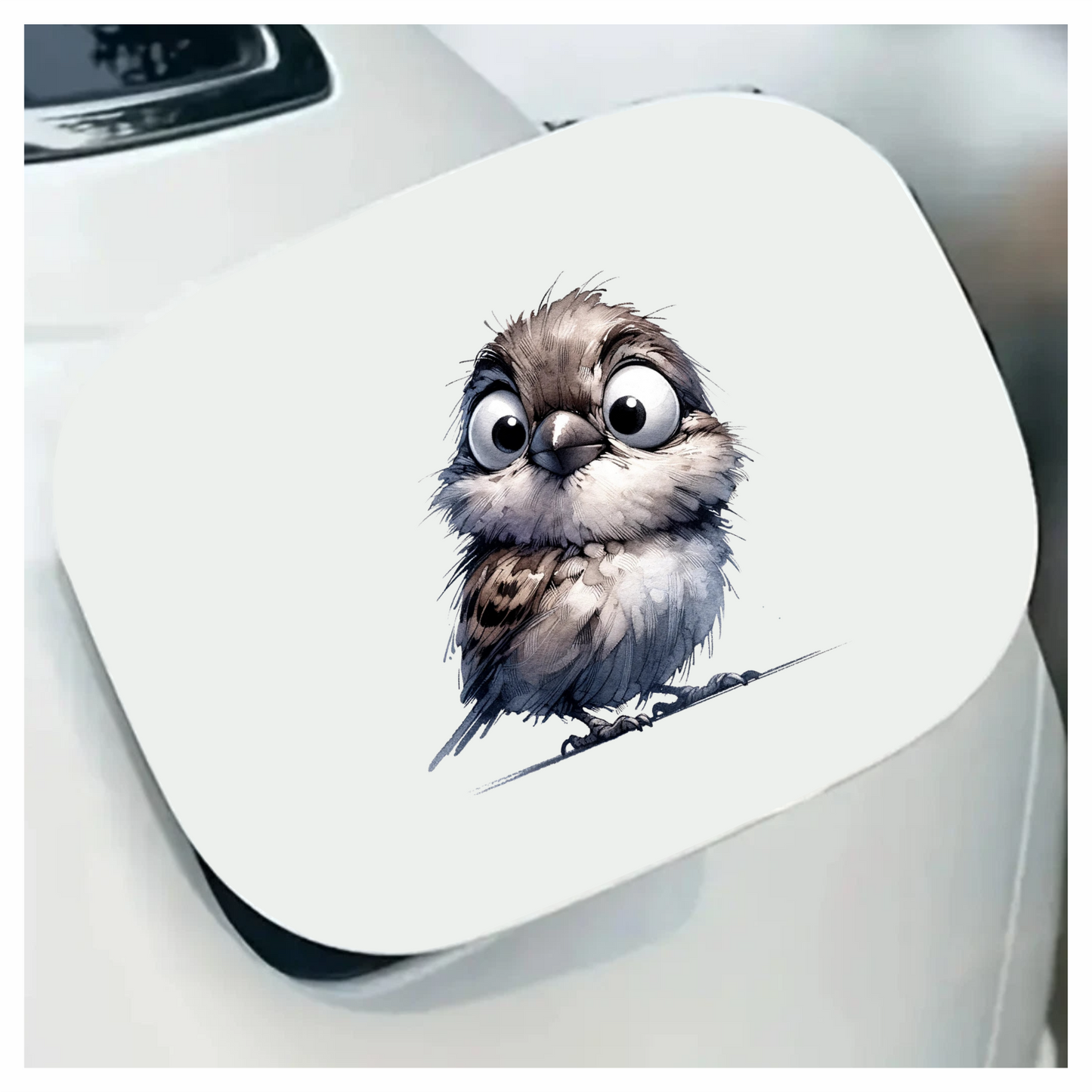 Grey Sparrow Bird With White Chest Vinyl Sticker Decal