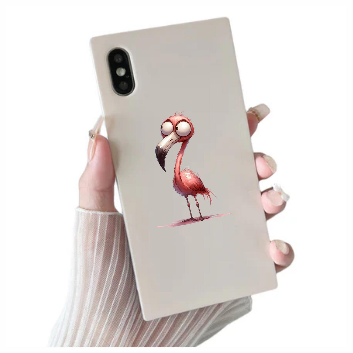 Pink Flamingo Bird With Long Beak Vinyl Sticker Decal