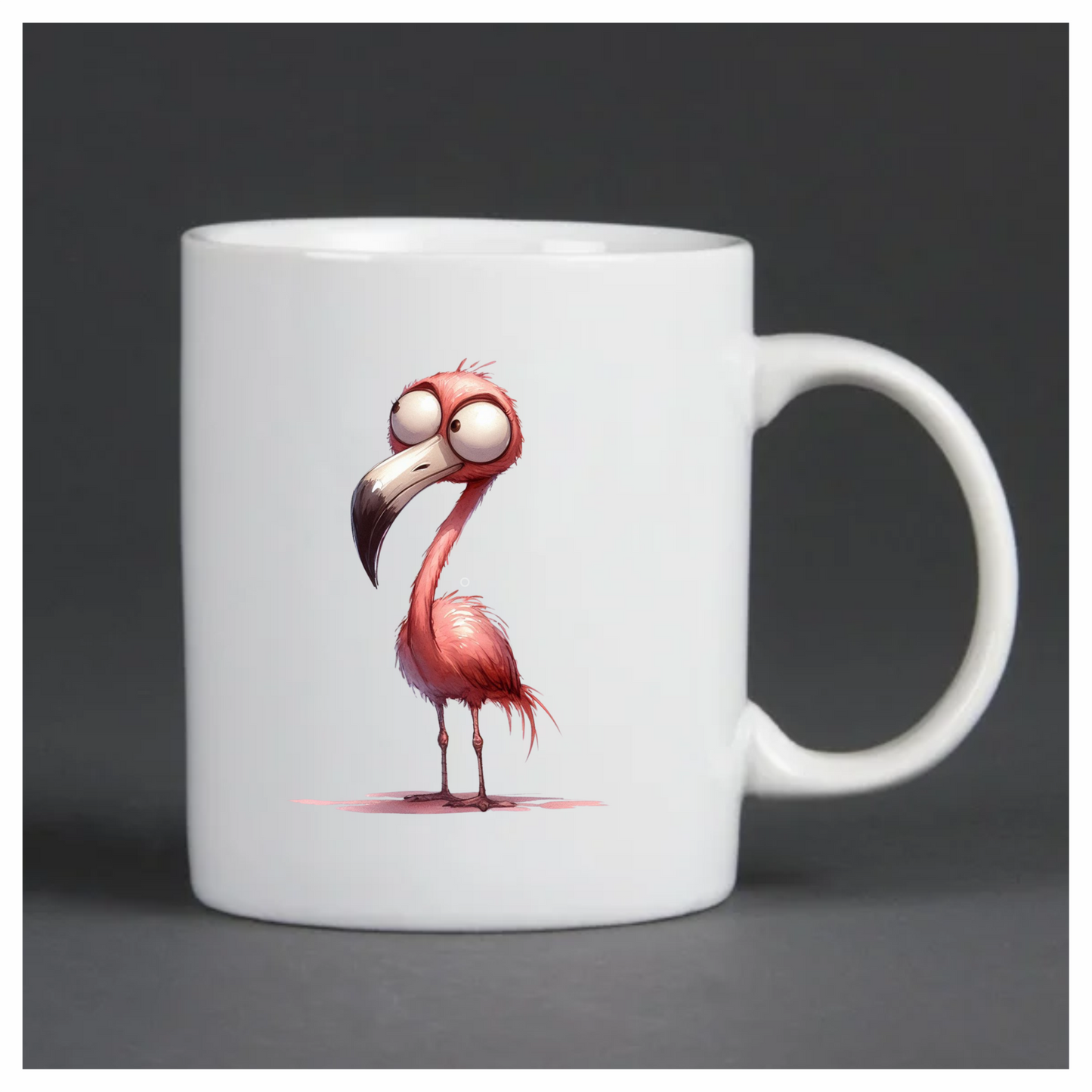 Pink Flamingo Bird With Long Beak Vinyl Sticker Decal