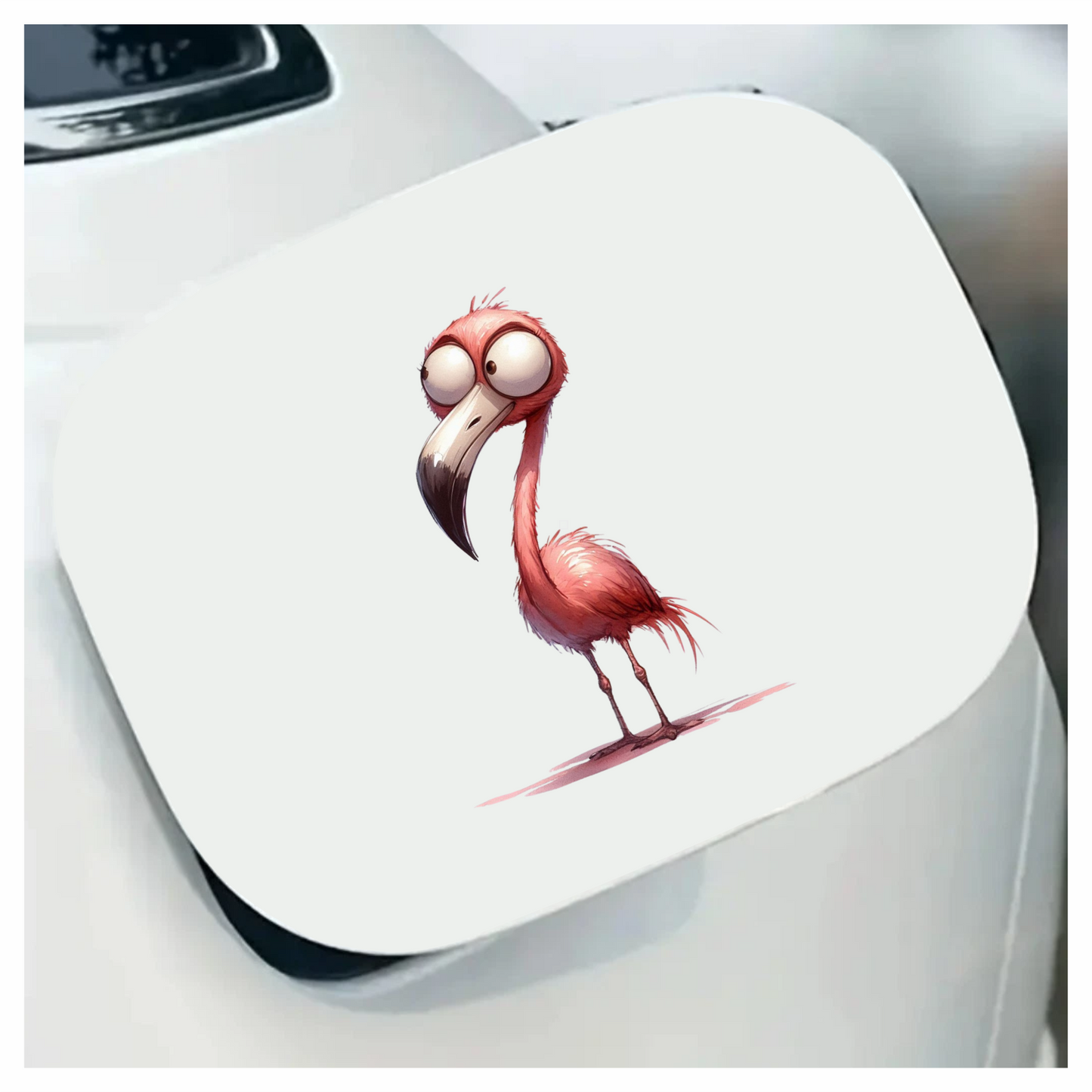 Pink Flamingo Bird With Long Beak Vinyl Sticker Decal