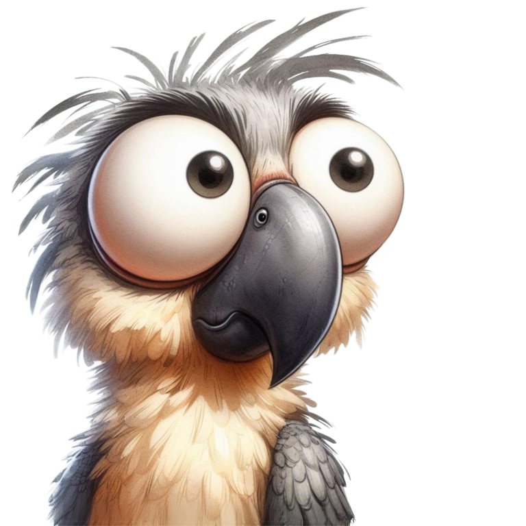 Grey Parrot Bird With Large Eyes Vinyl Sticker Decal