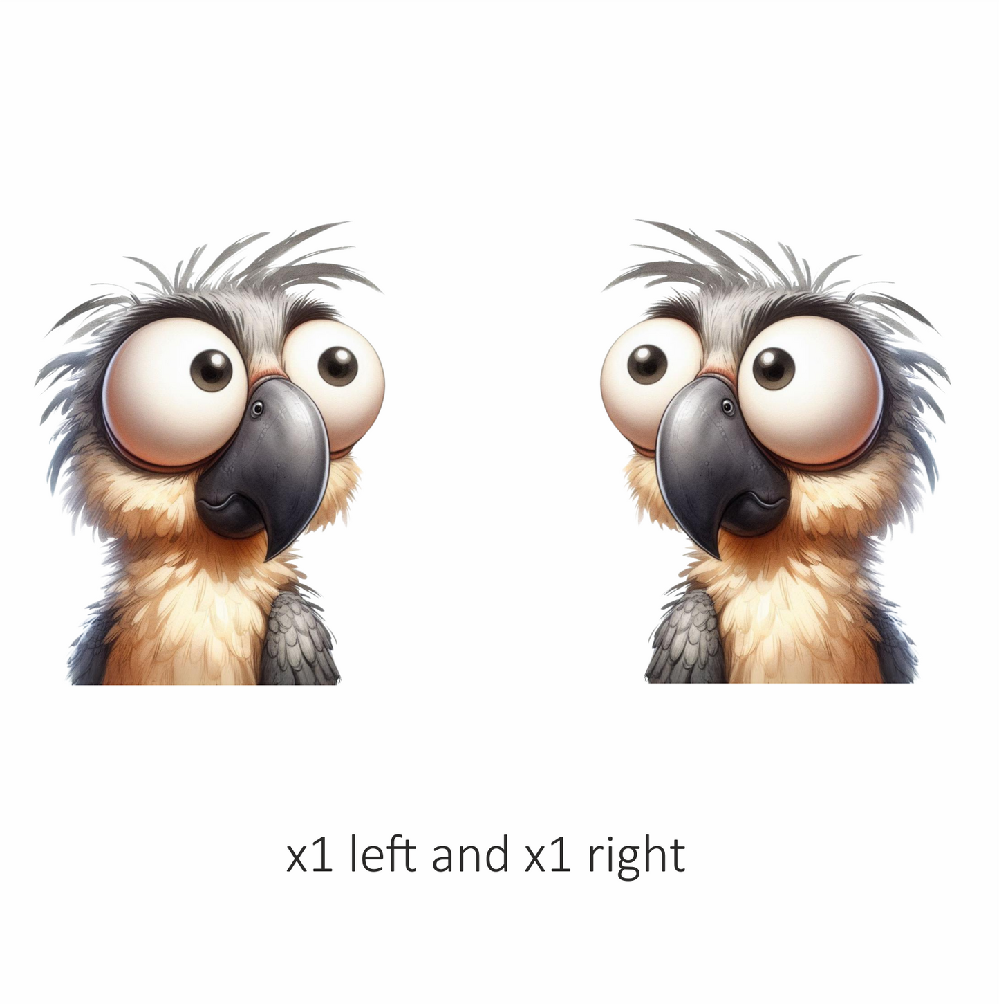 Grey Parrot Bird With Large Eyes Vinyl Sticker Decal