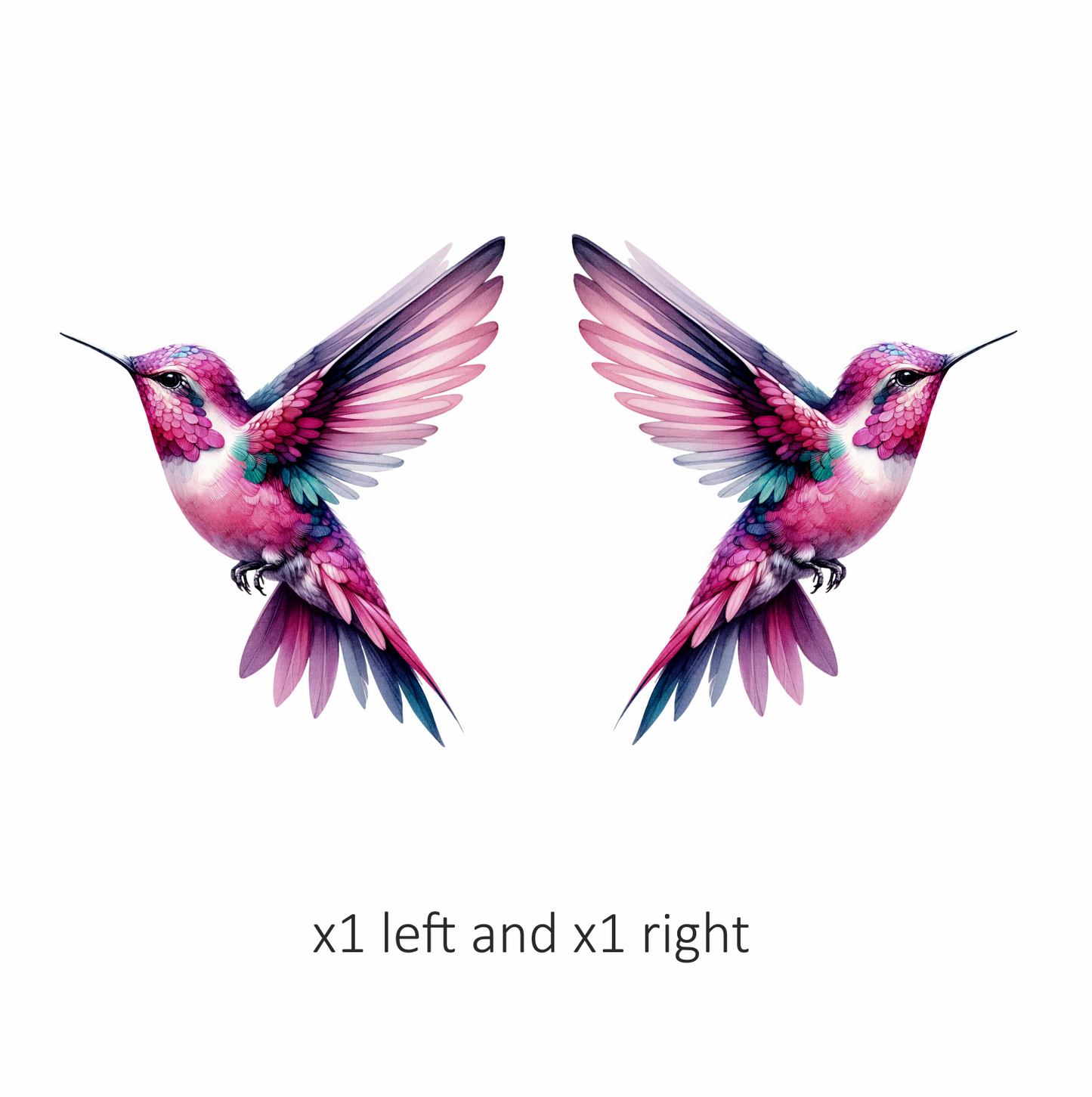 Pink Hummingbird Flying Spread Wings Vinyl Sticker Decal