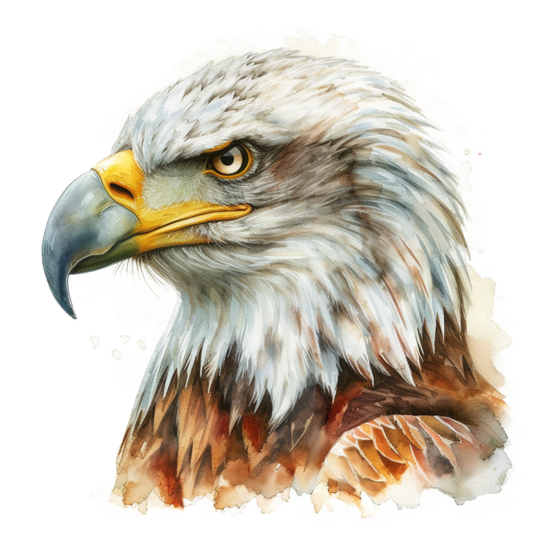 White Eagle Bald Head Portrait Vinyl Sticker Decal
