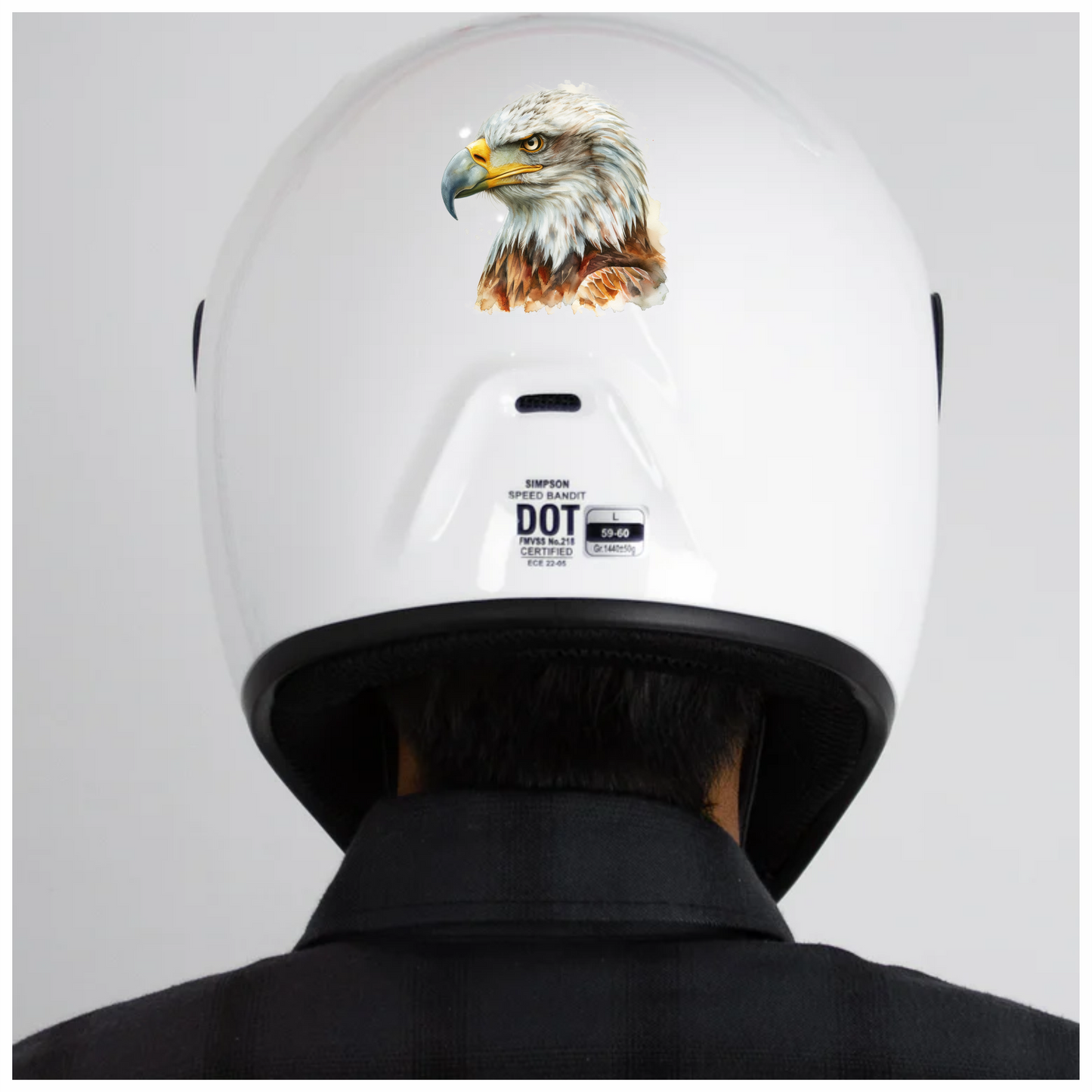 White Eagle Bald Head Portrait Vinyl Sticker Decal