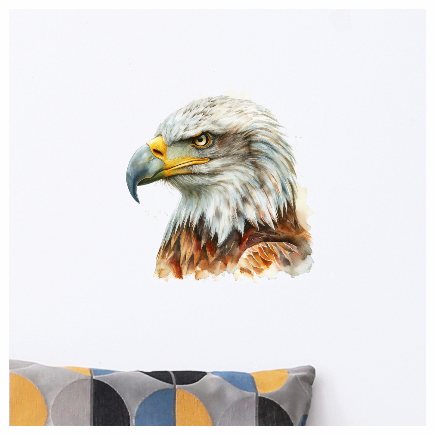White Eagle Bald Head Portrait Vinyl Sticker Decal