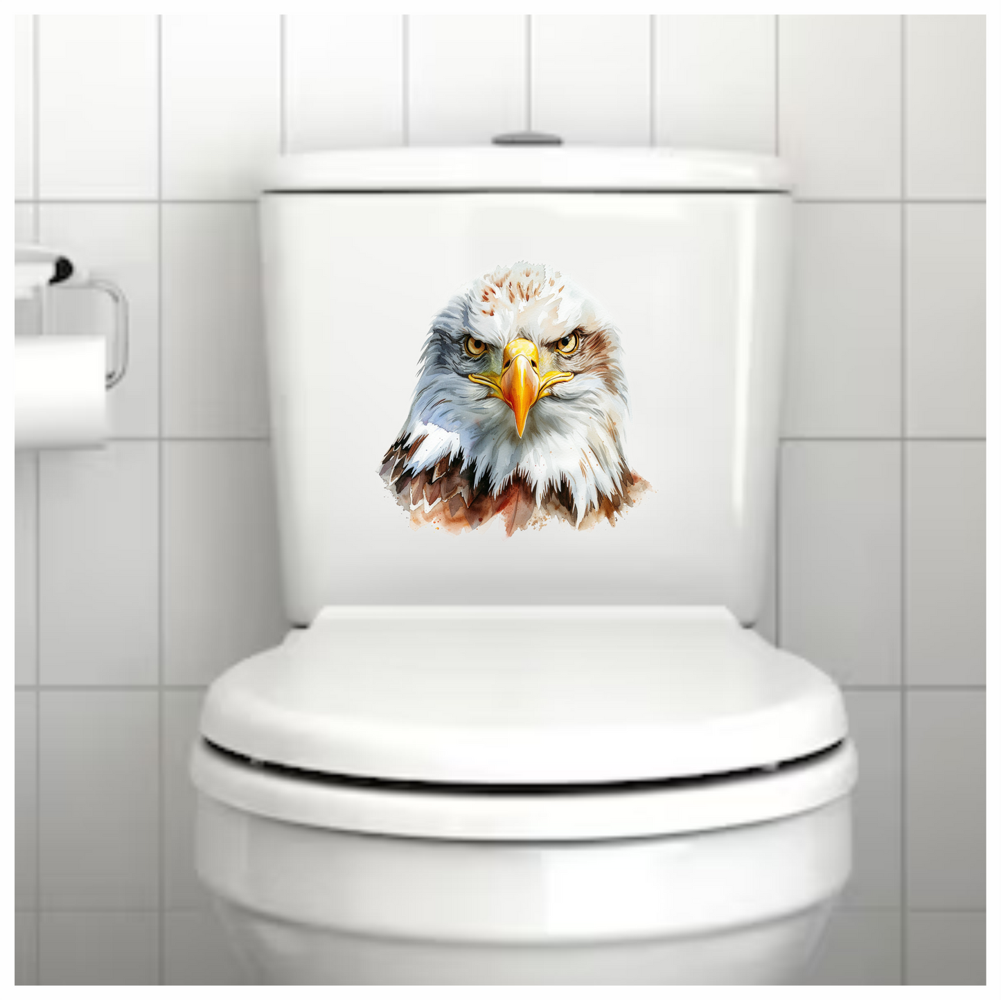 White Eagle Bald Face Close Vinyl Sticker Decal
