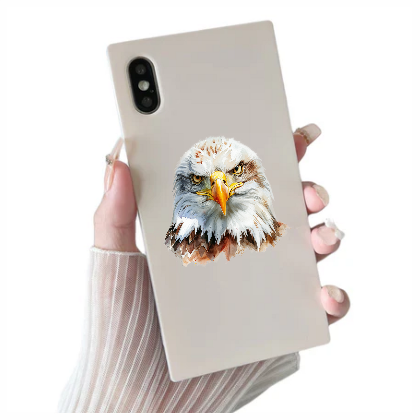 White Eagle Bald Face Close Vinyl Sticker Decal