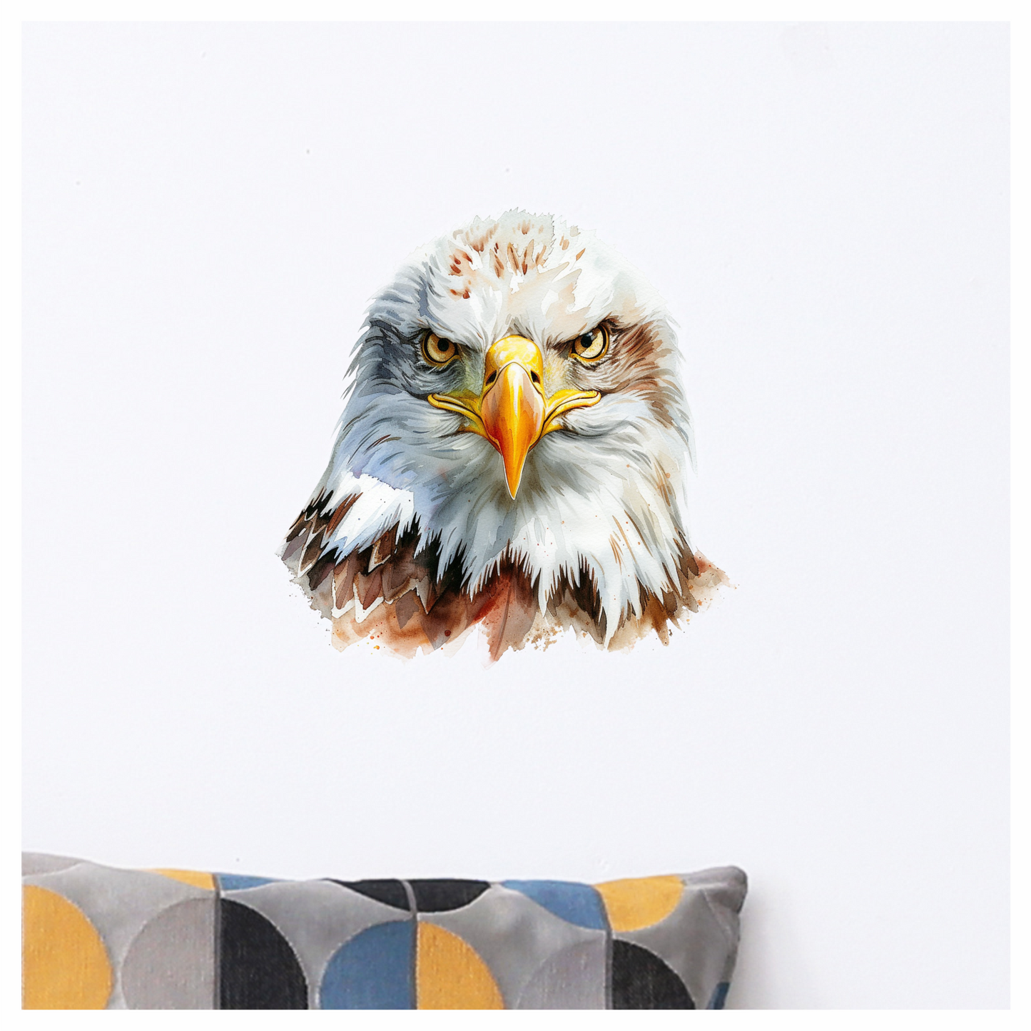 White Eagle Bald Face Close Vinyl Sticker Decal