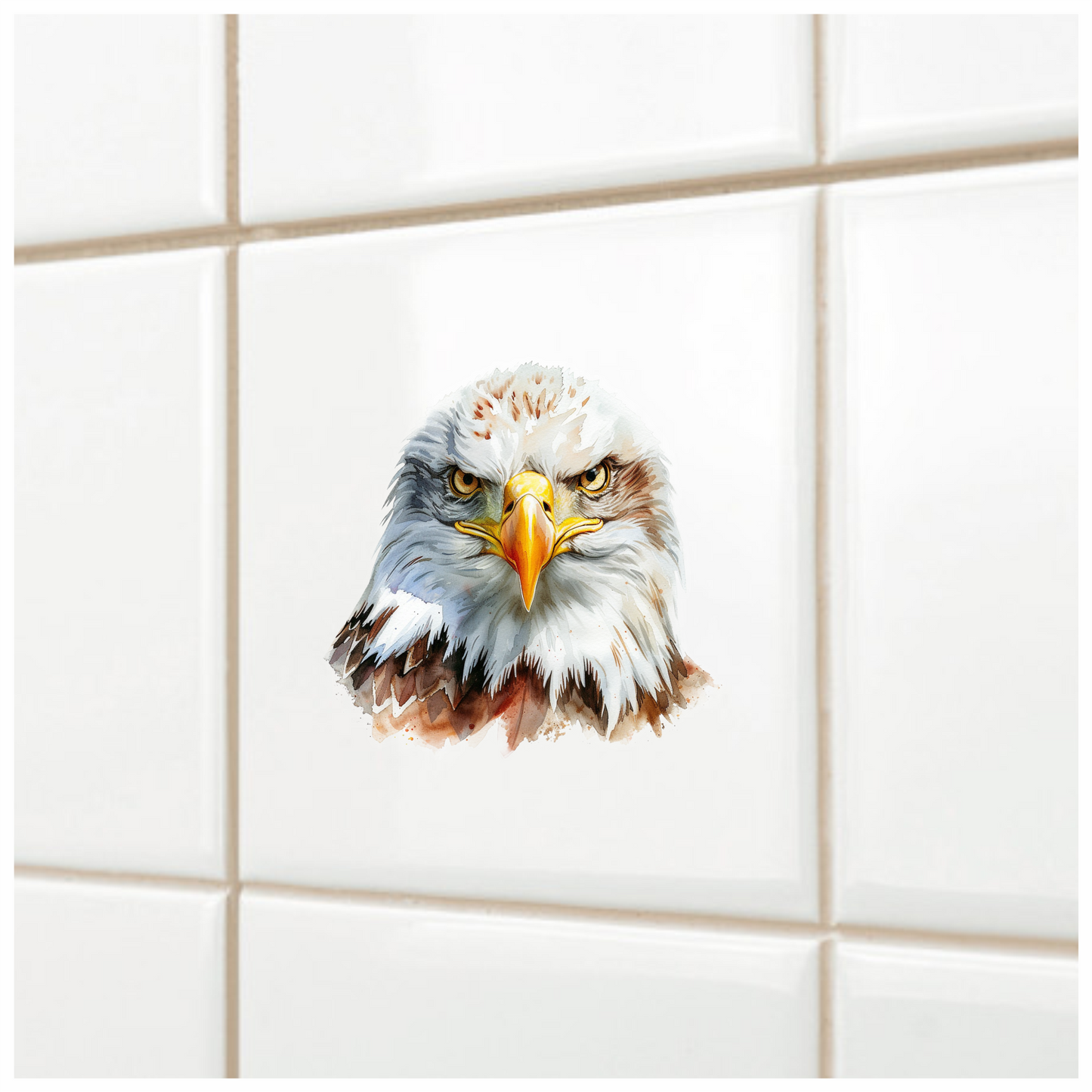 White Eagle Bald Face Close Vinyl Sticker Decal