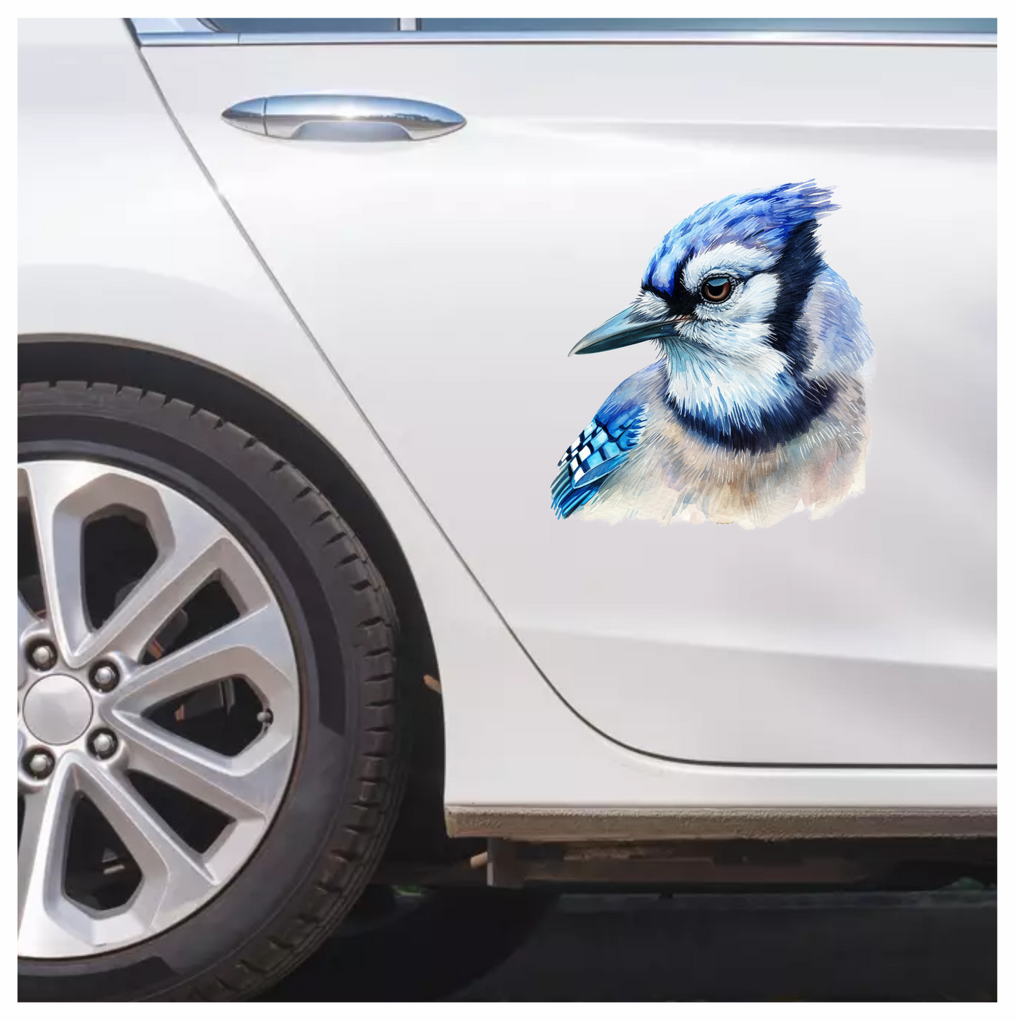 Blue Jay Bird Head Close Vinyl Sticker Decal