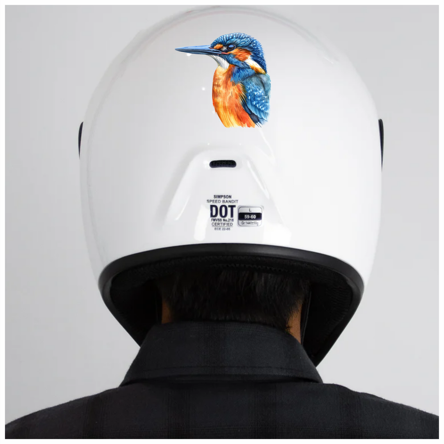 Blue Kingfisher Bird Head Close Vinyl Sticker Decal