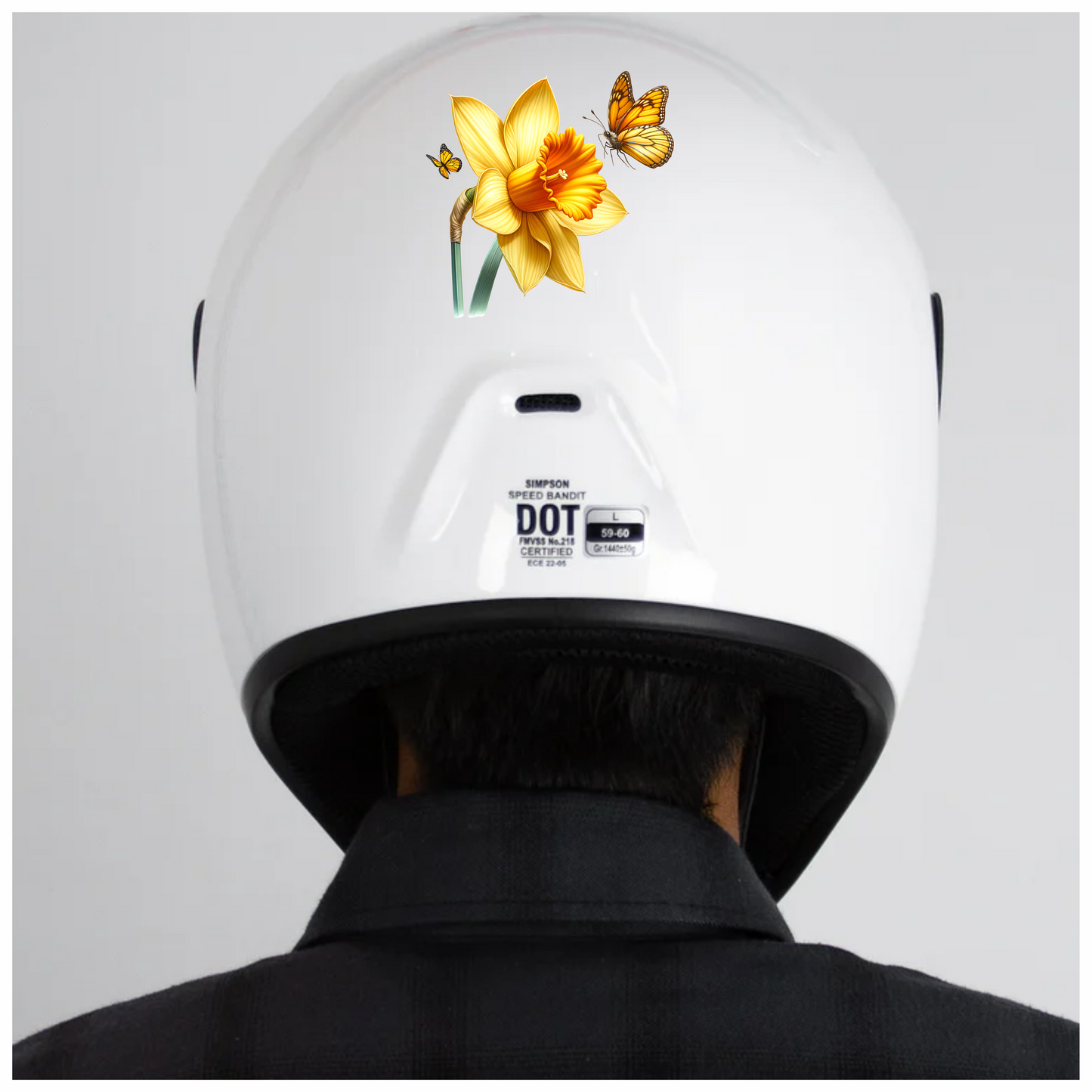 Yellow Butterflies On Yellow Daffodil Vinyl Sticker Decal