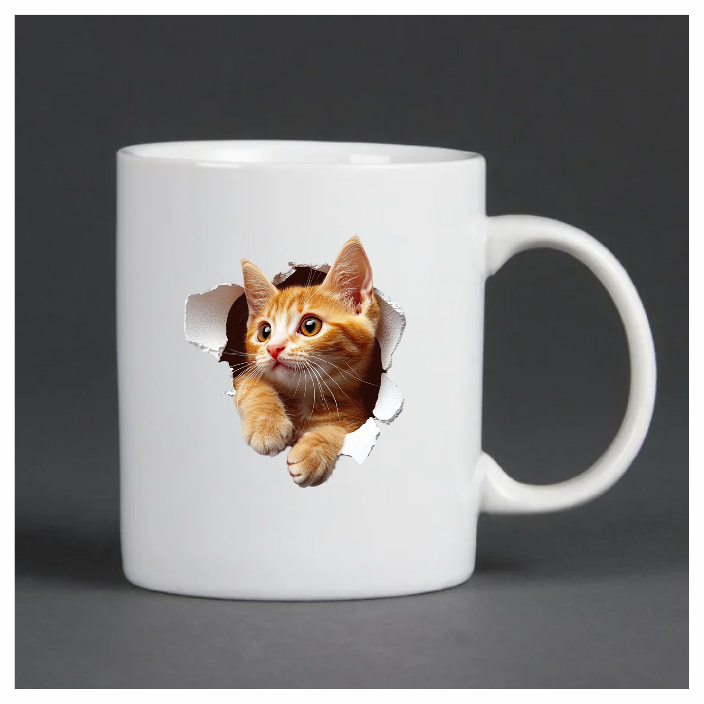 Orange Tabby Kitten With Amber Eyes Vinyl Sticker Decal