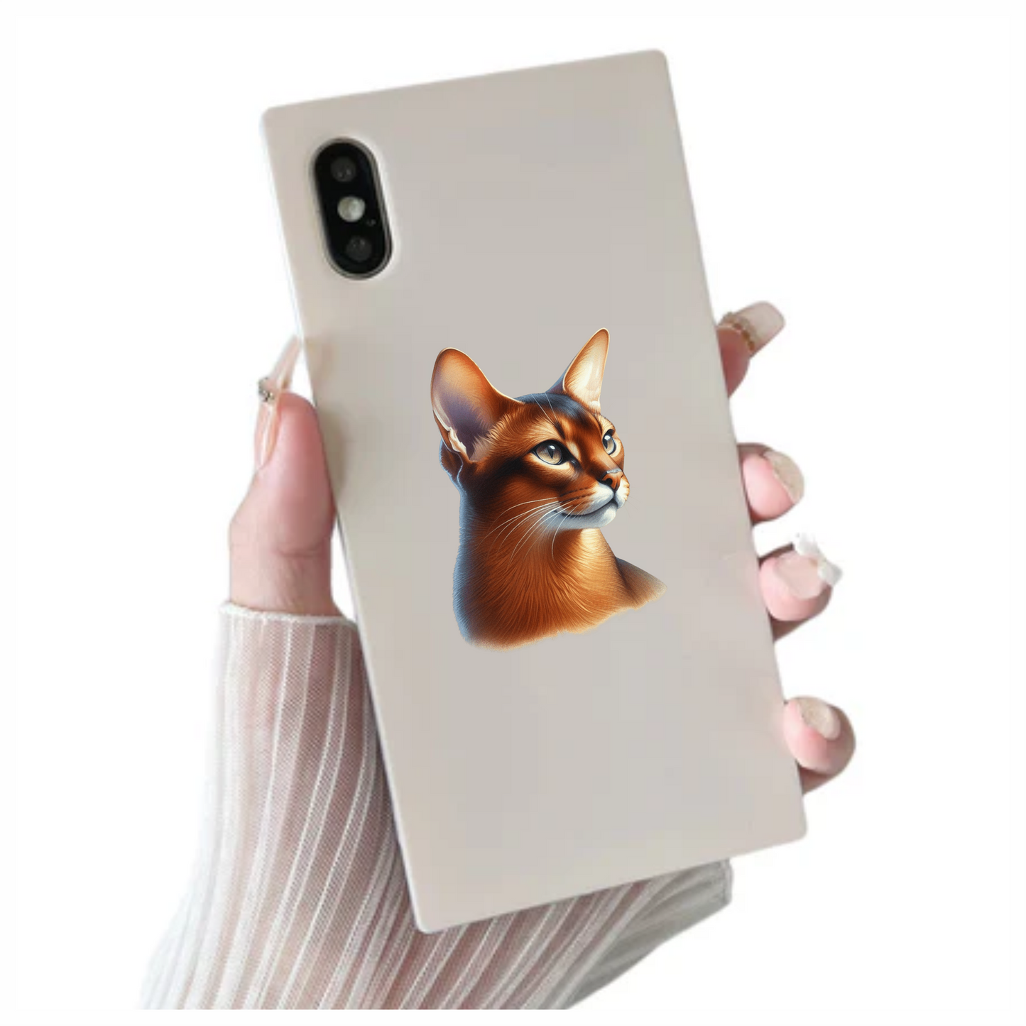 Brown Abyssinian Cat With Yellow Eyes Vinyl Sticker Decal