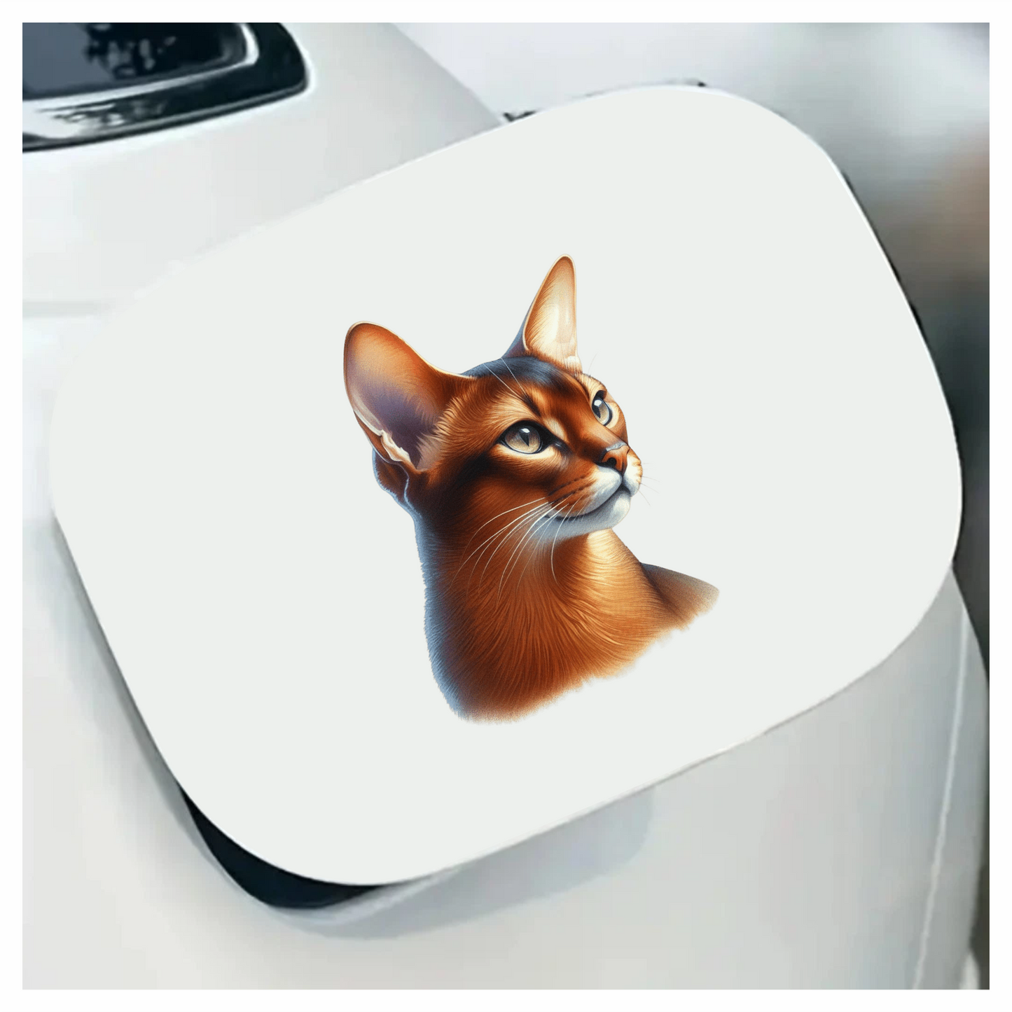 Brown Abyssinian Cat With Yellow Eyes Vinyl Sticker Decal