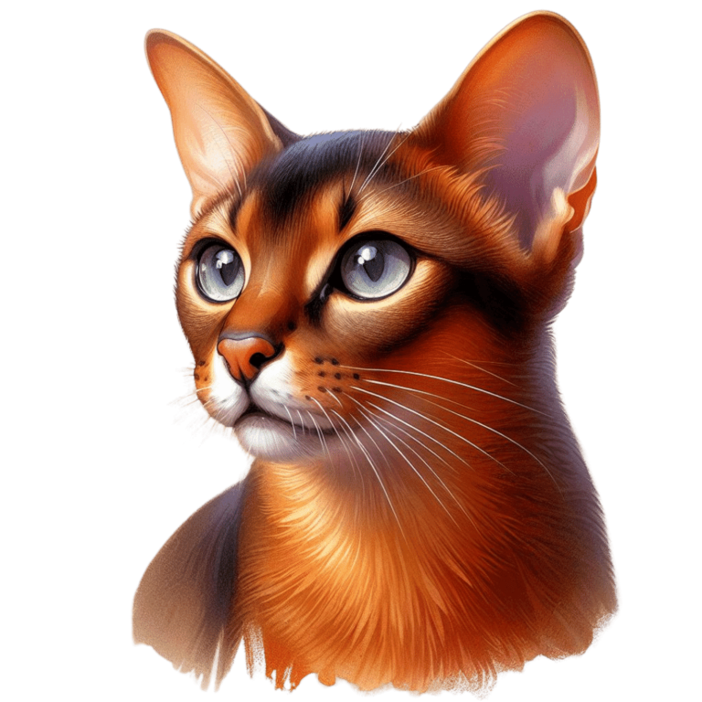 Brown Abyssinian Cat With Blue Eyes Vinyl Sticker Decal