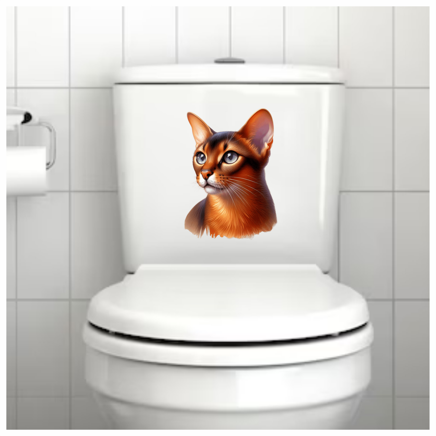 Brown Abyssinian Cat With Blue Eyes Vinyl Sticker Decal