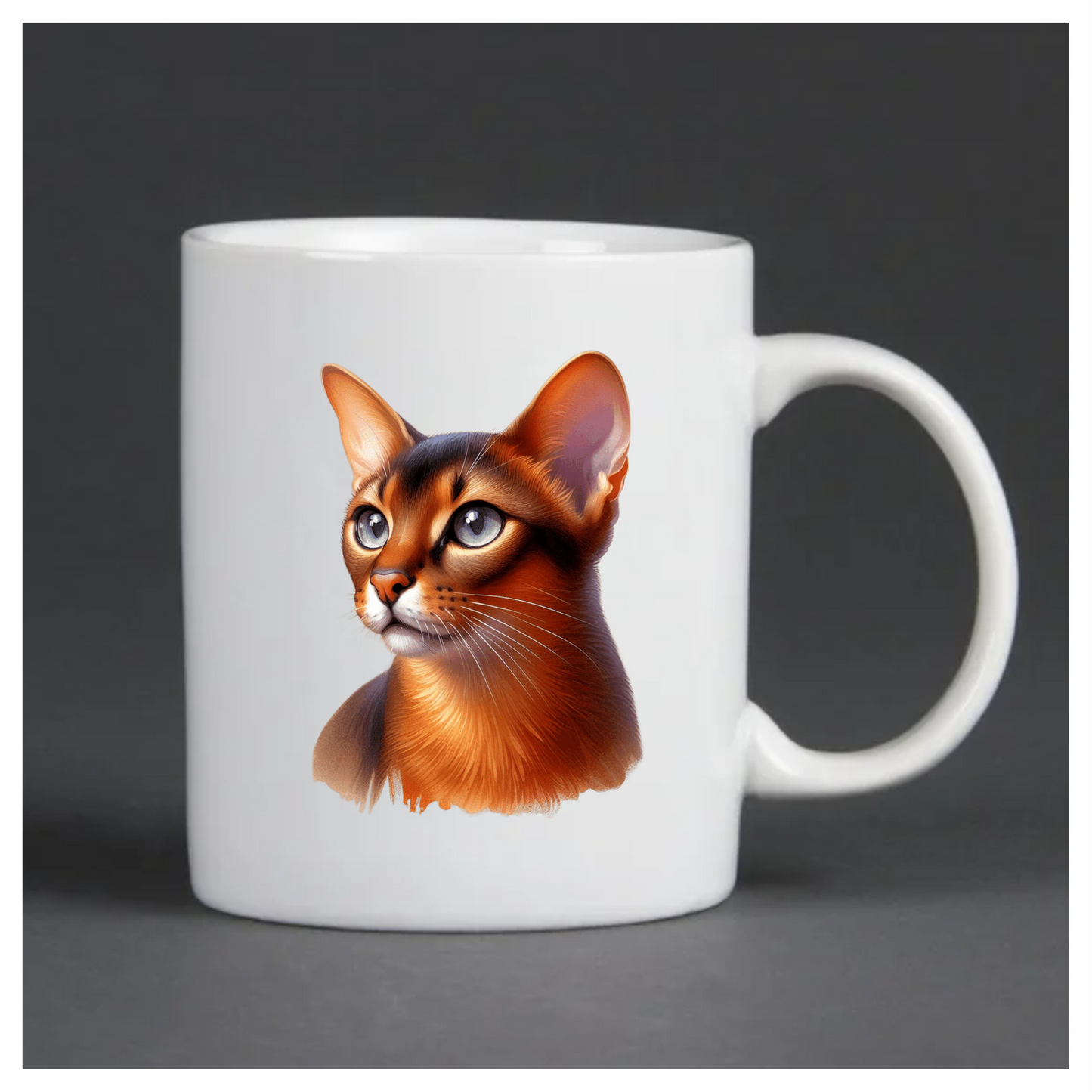 Brown Abyssinian Cat With Blue Eyes Vinyl Sticker Decal
