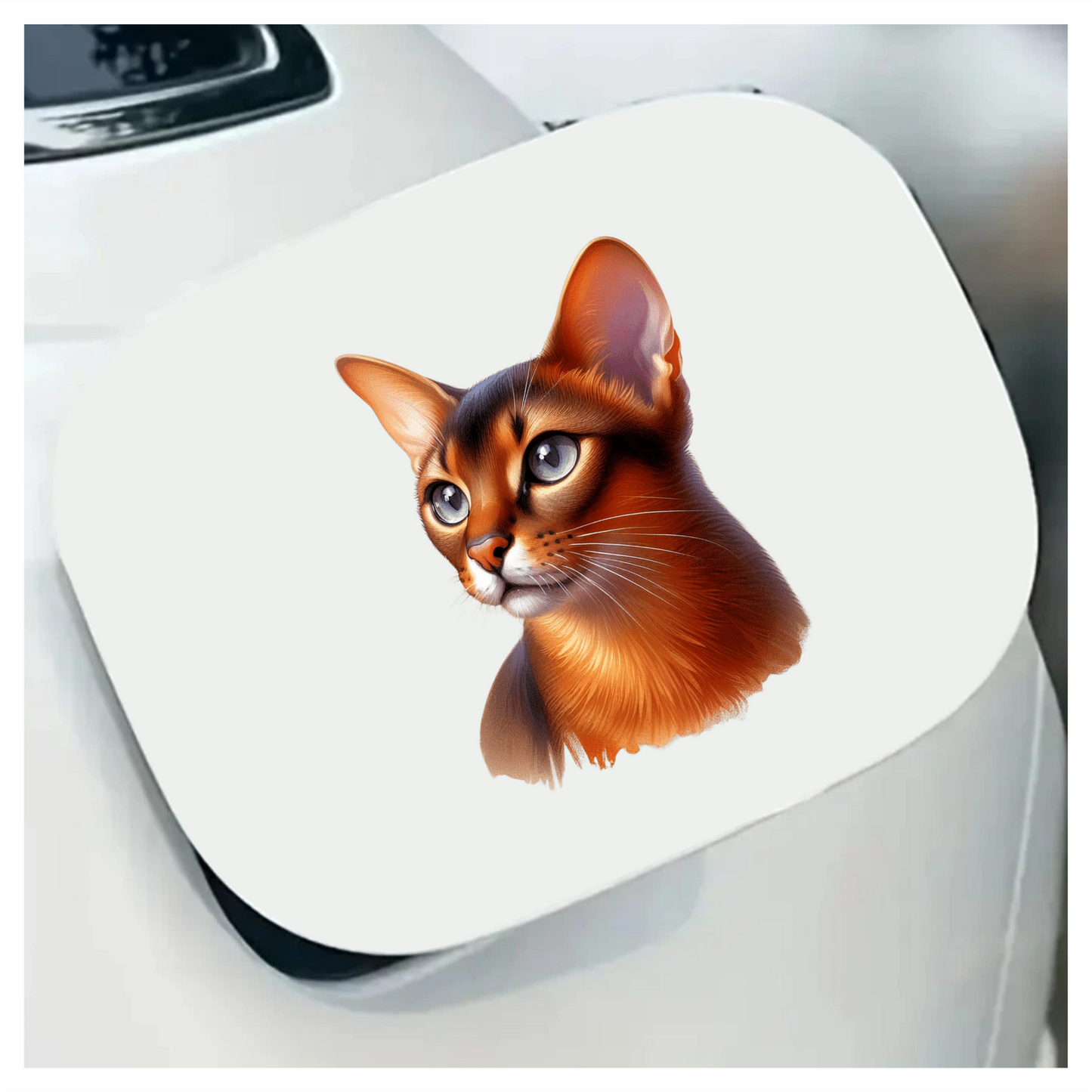 Brown Abyssinian Cat With Blue Eyes Vinyl Sticker Decal