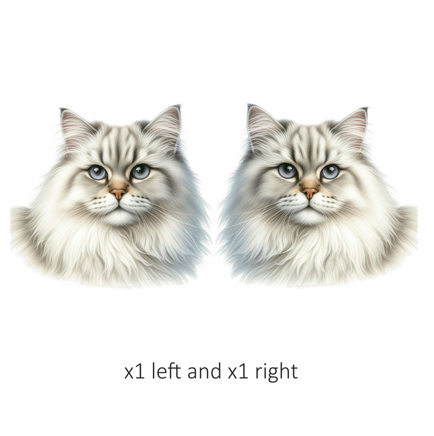 White Siberian Cat With Blue Eyes Vinyl Sticker Decal