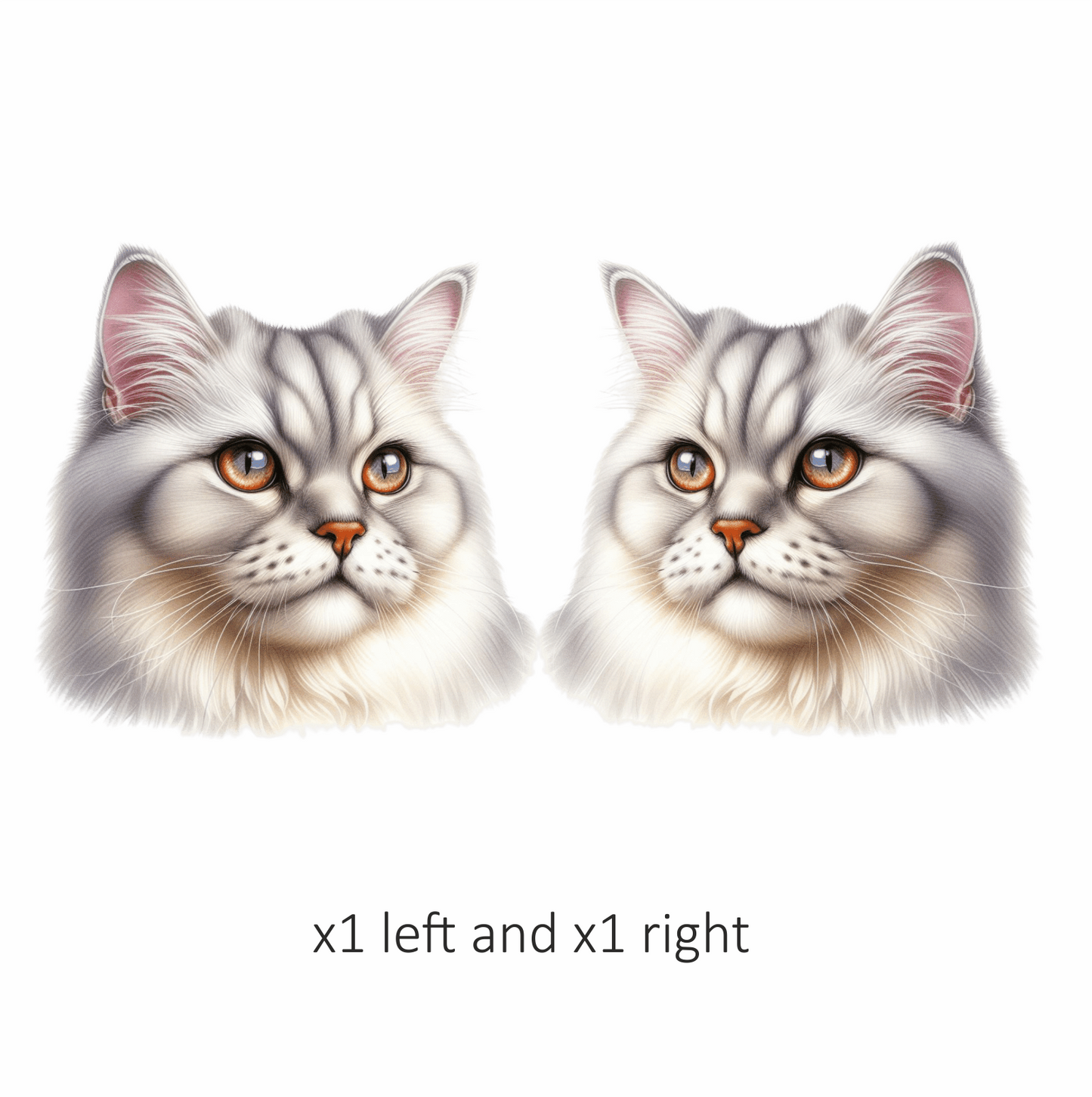 White Persian Cat With Orange Eyes Vinyl Sticker Decal