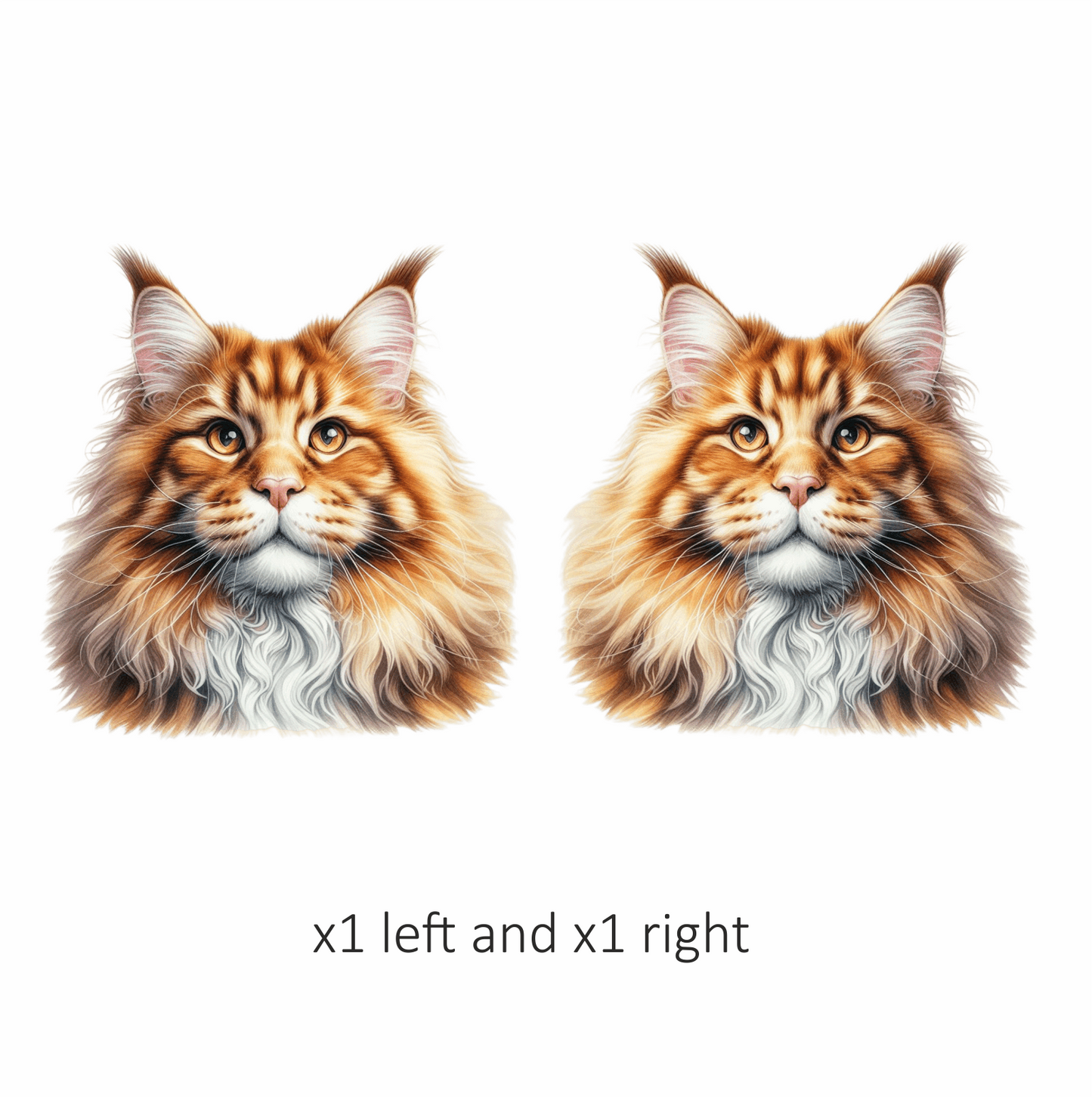 Orange Maine Coon Cat With Golden Eyes Vinyl Sticker Decal