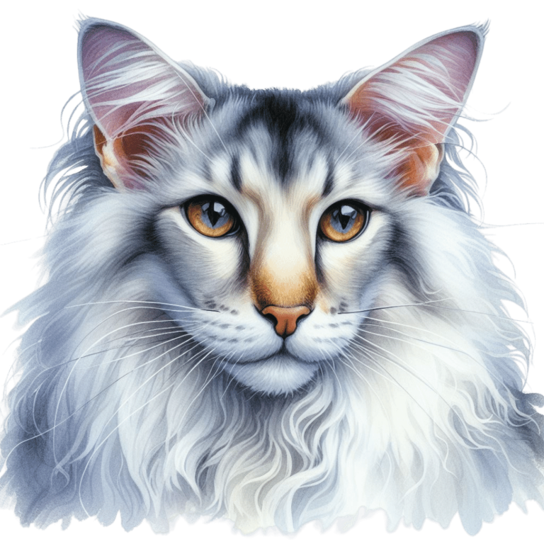 White Maine Coon Cat With Yellow Eyes Vinyl Sticker Decal