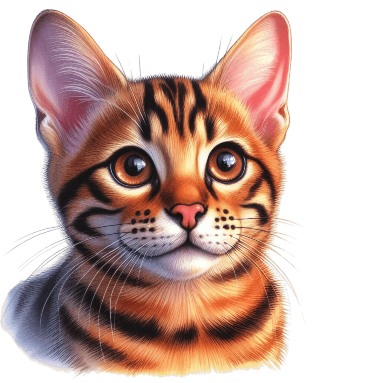 Orange Cat Bengal Kitten Face Vinyl Sticker Decal