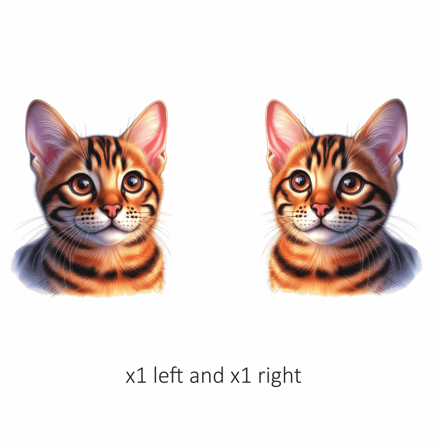 Orange Cat Bengal Kitten Face Vinyl Sticker Decal