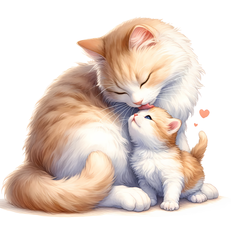 Orange White Cat Kitten Loving Vinyl Sticker Decal