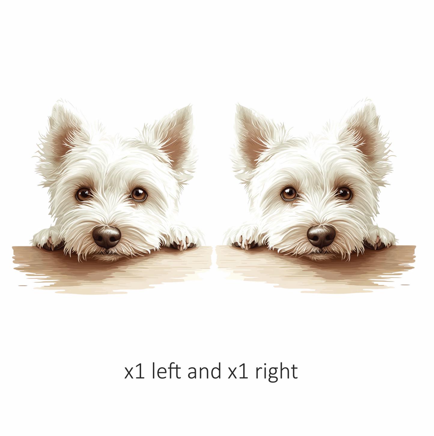 White Dog Westie Head Close Table Vinyl Sticker Decal
