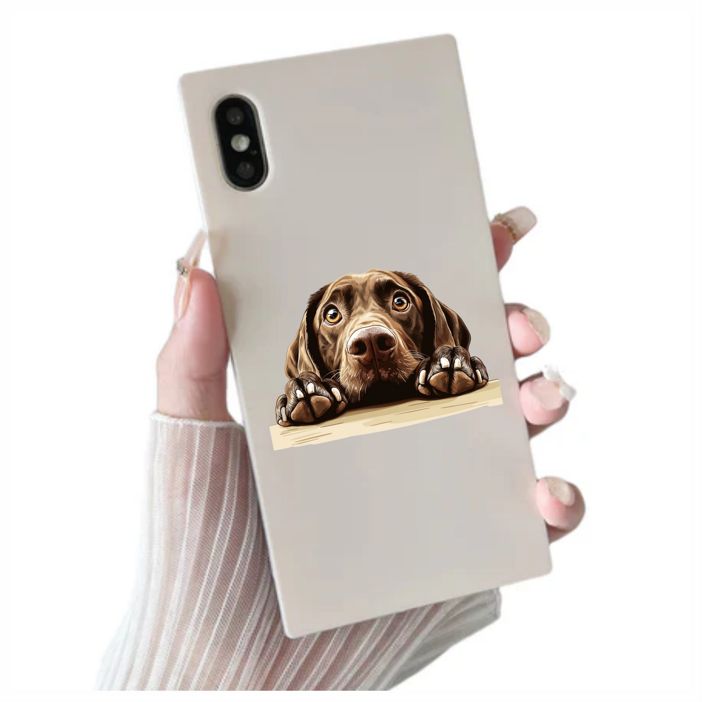 Brown Dog Labrador Close Up Vinyl Sticker Decal