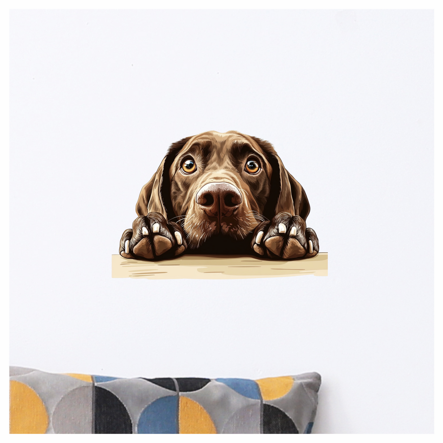 Brown Dog Labrador Close Up Vinyl Sticker Decal