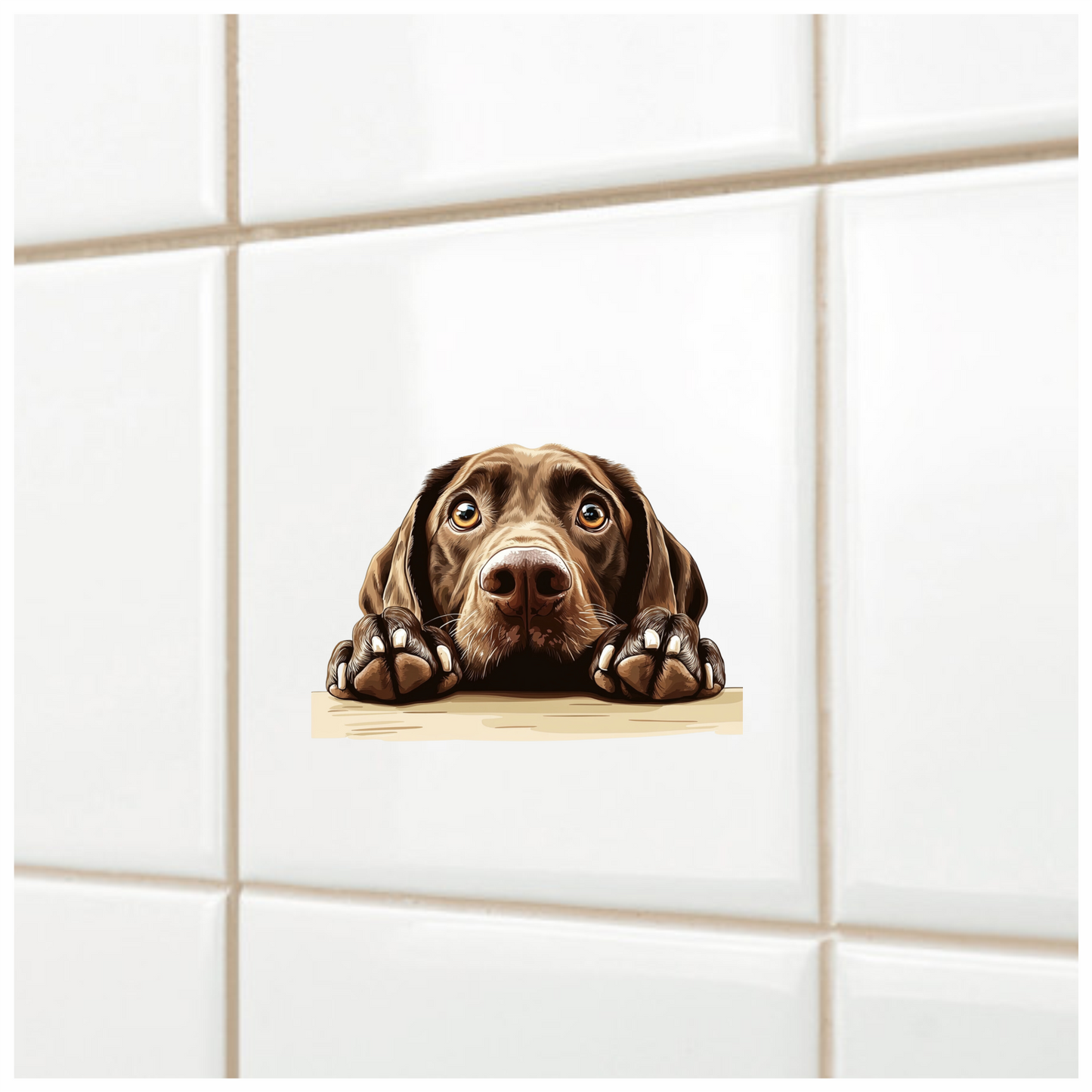Brown Dog Labrador Close Up Vinyl Sticker Decal