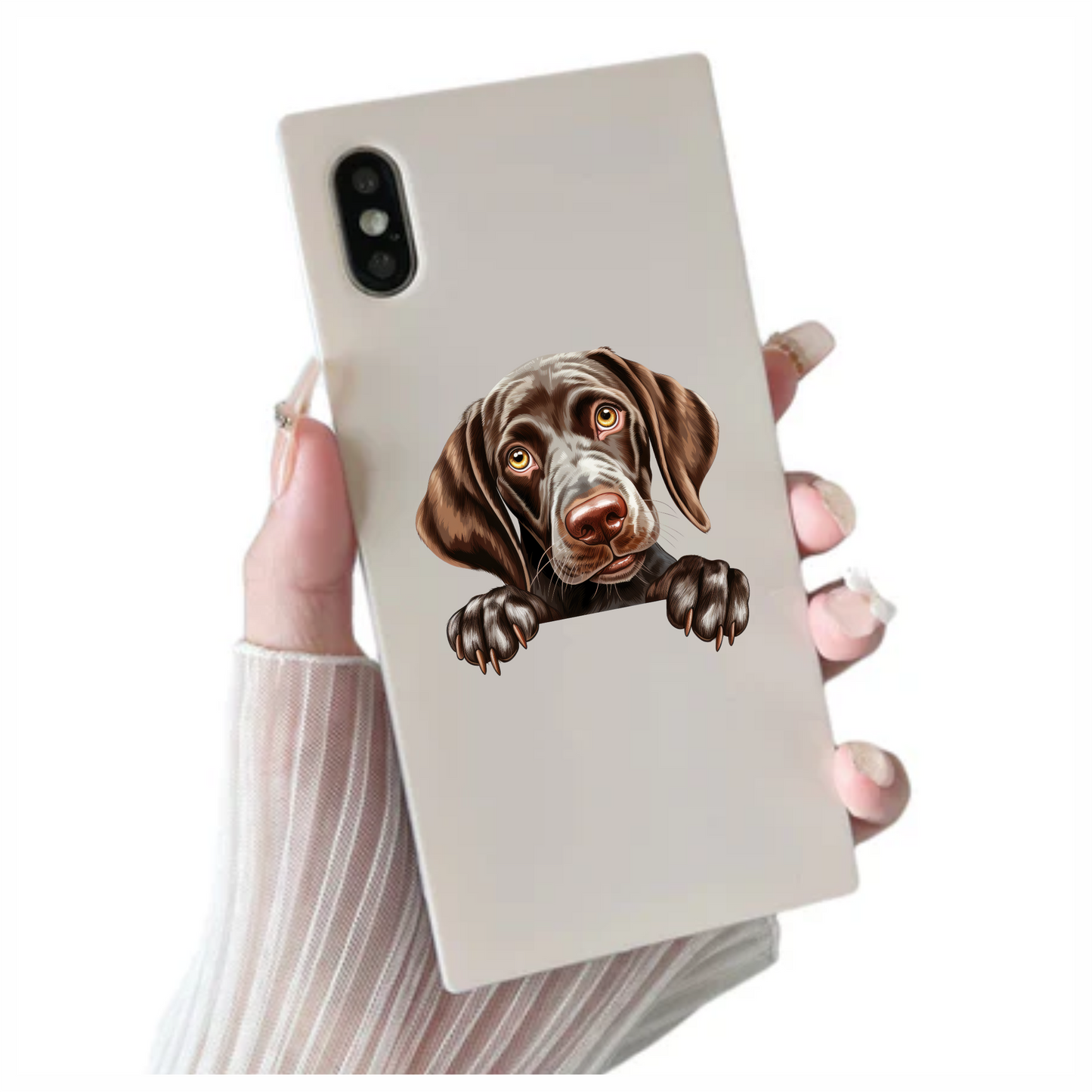 Brown Dog Puppy Cute Pointer Vinyl Sticker Decal