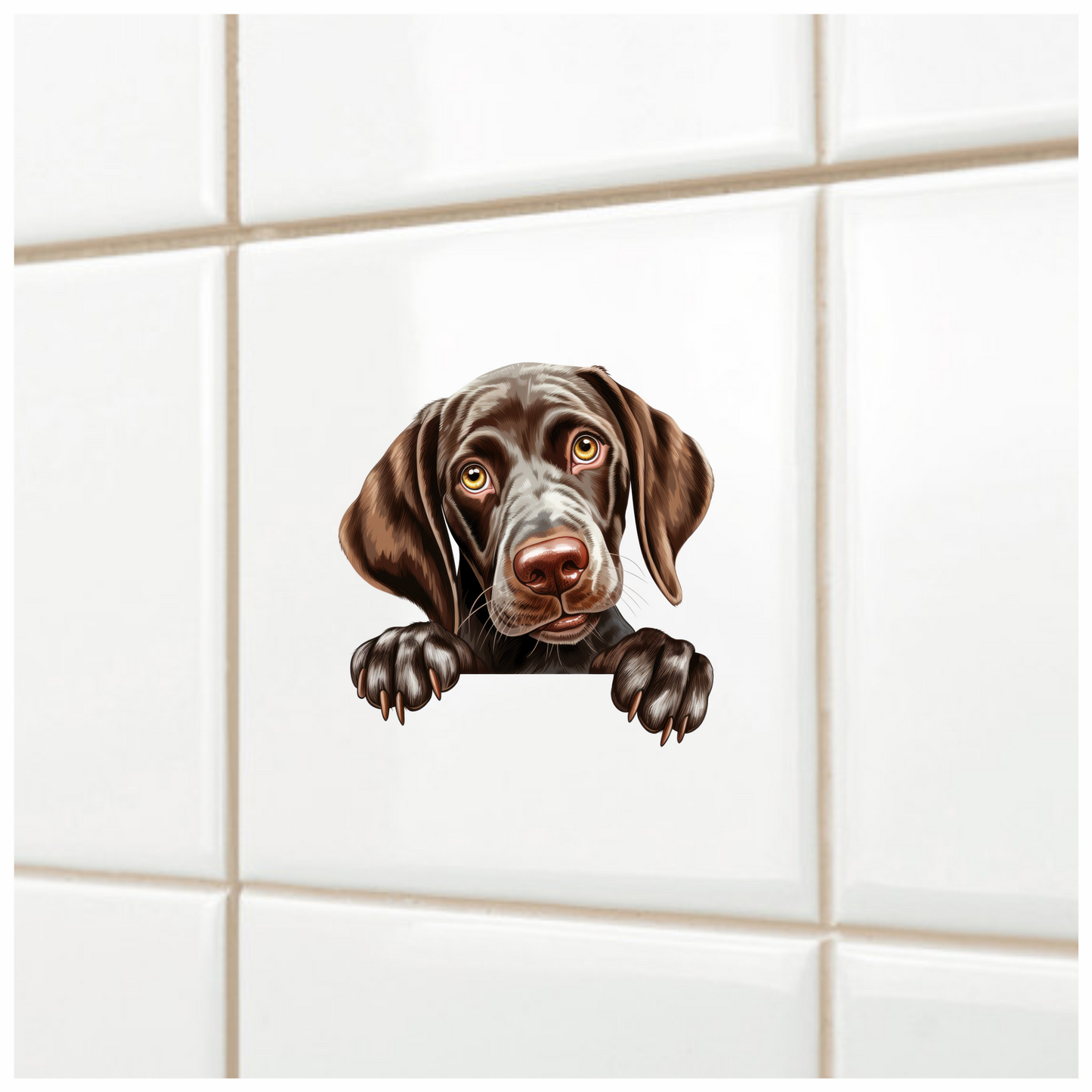 Brown Dog Puppy Cute Pointer Vinyl Sticker Decal