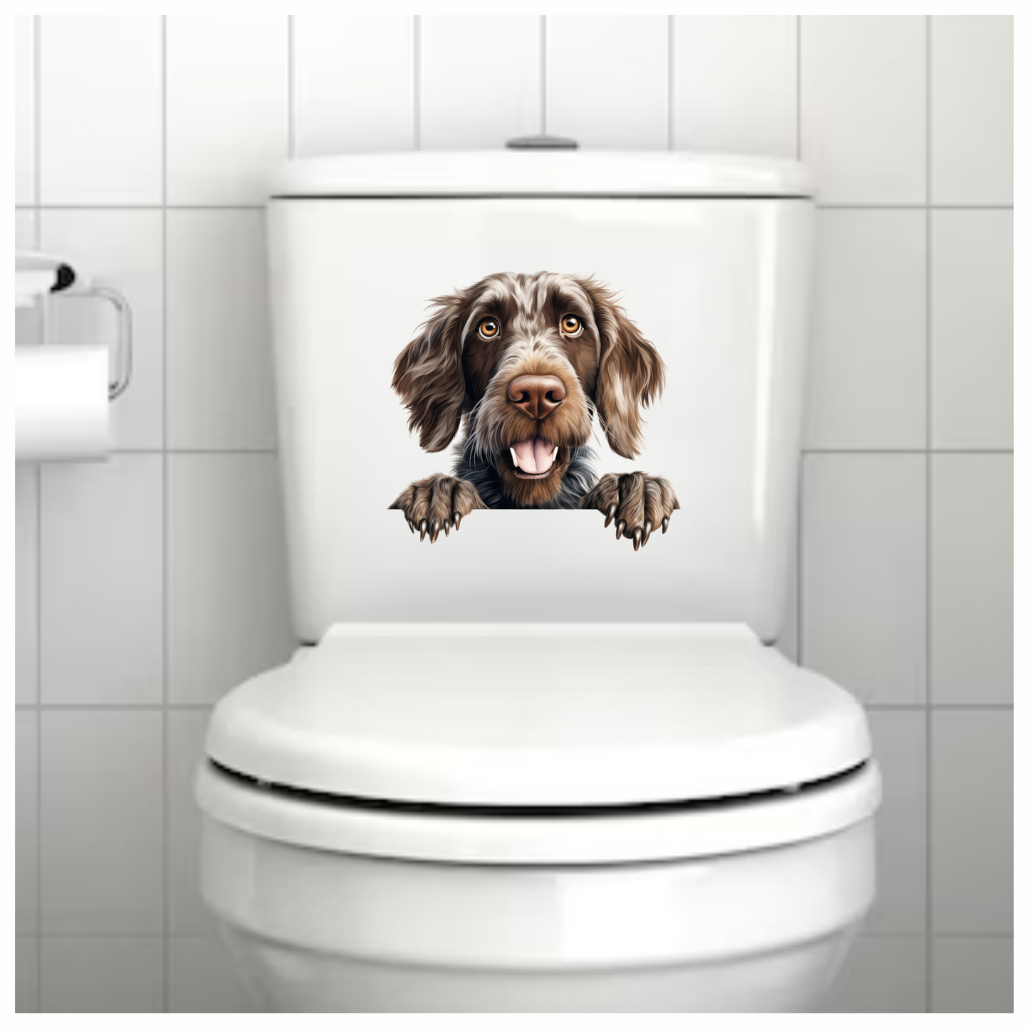Brown Dog Spaniel Happy Face Vinyl Sticker Decal