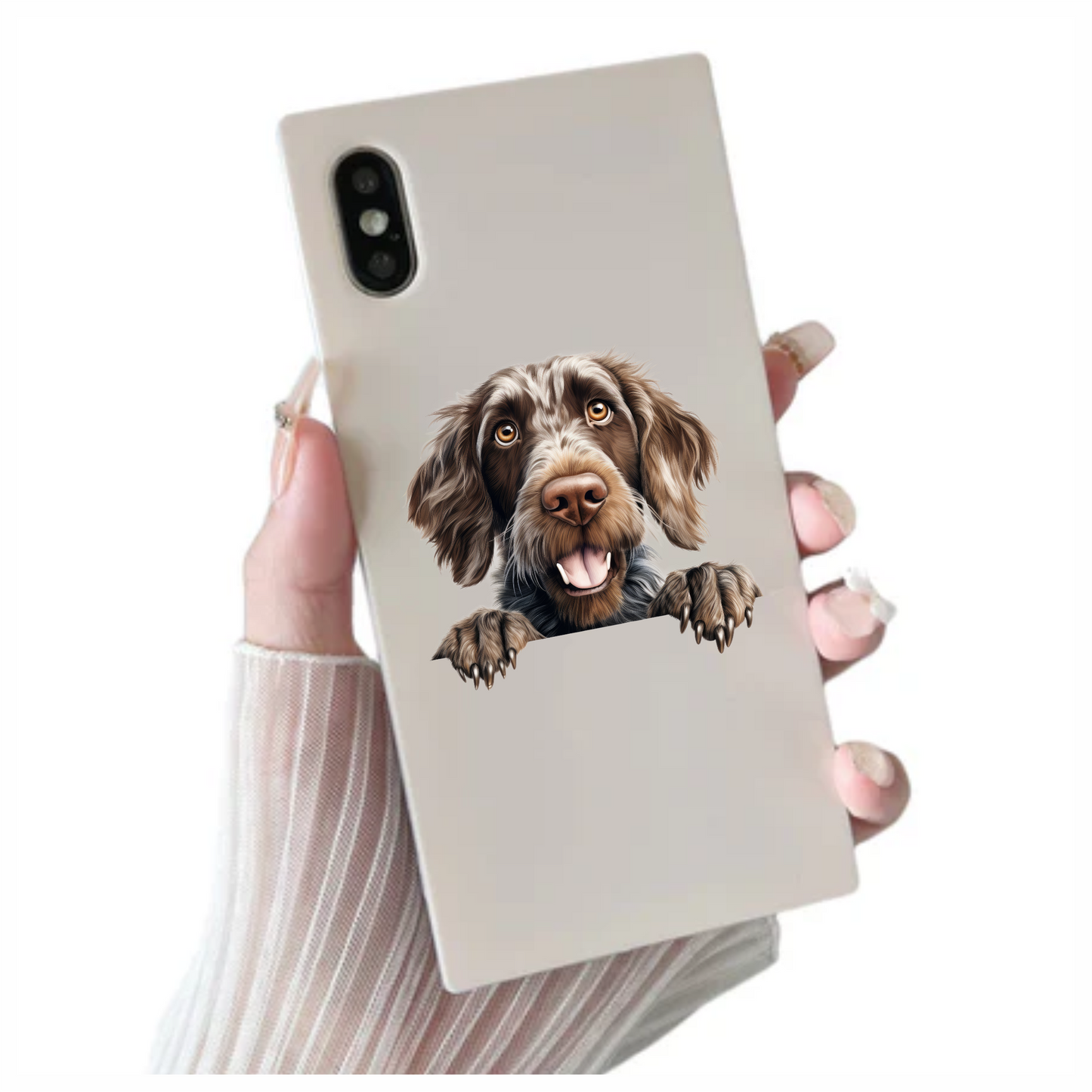 Brown Dog Spaniel Happy Face Vinyl Sticker Decal