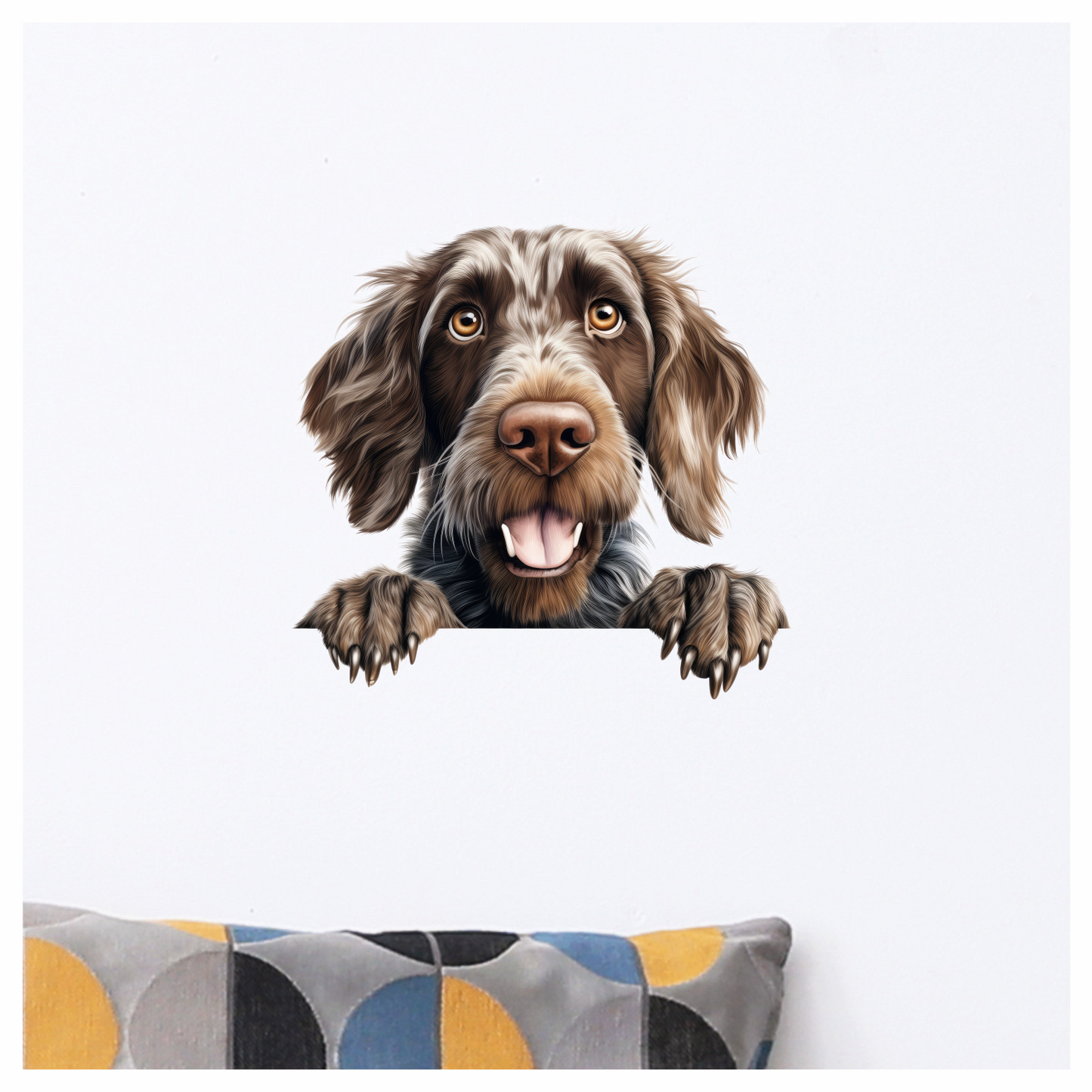 Brown Dog Spaniel Happy Face Vinyl Sticker Decal