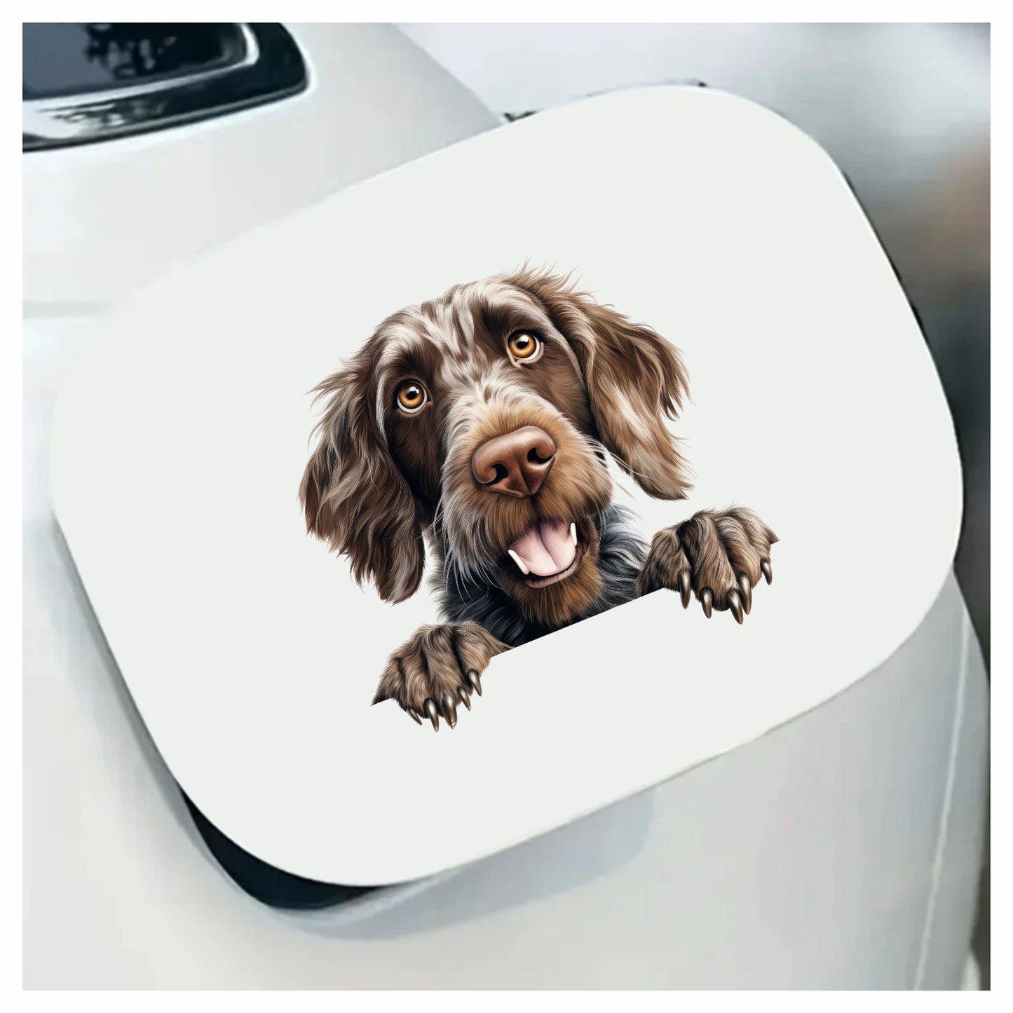 Brown Dog Spaniel Happy Face Vinyl Sticker Decal