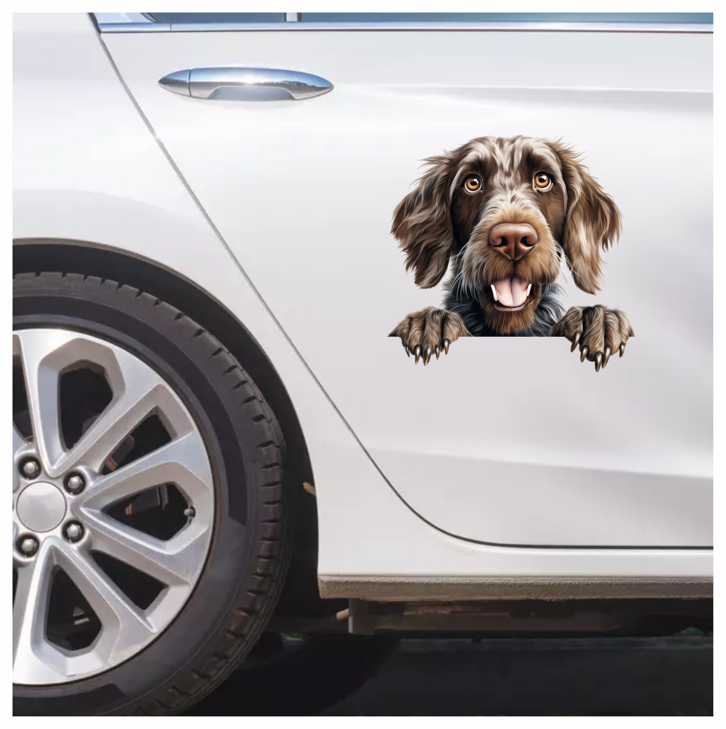 Brown Dog Spaniel Happy Face Vinyl Sticker Decal