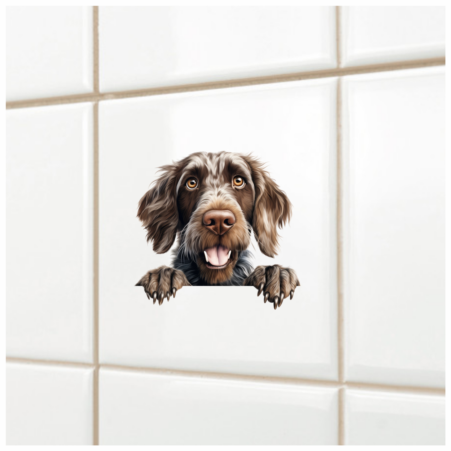 Brown Dog Spaniel Happy Face Vinyl Sticker Decal