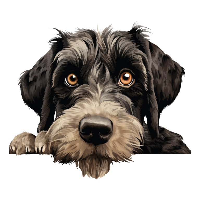 Black Dog Terrier Cute Face Vinyl Sticker Decal