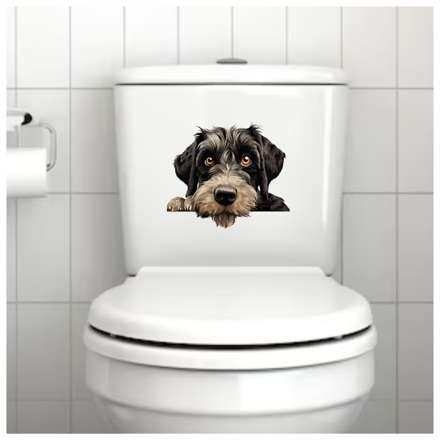 Black Dog Terrier Cute Face Vinyl Sticker Decal