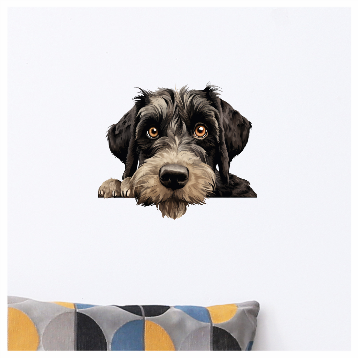 Black Dog Terrier Cute Face Vinyl Sticker Decal