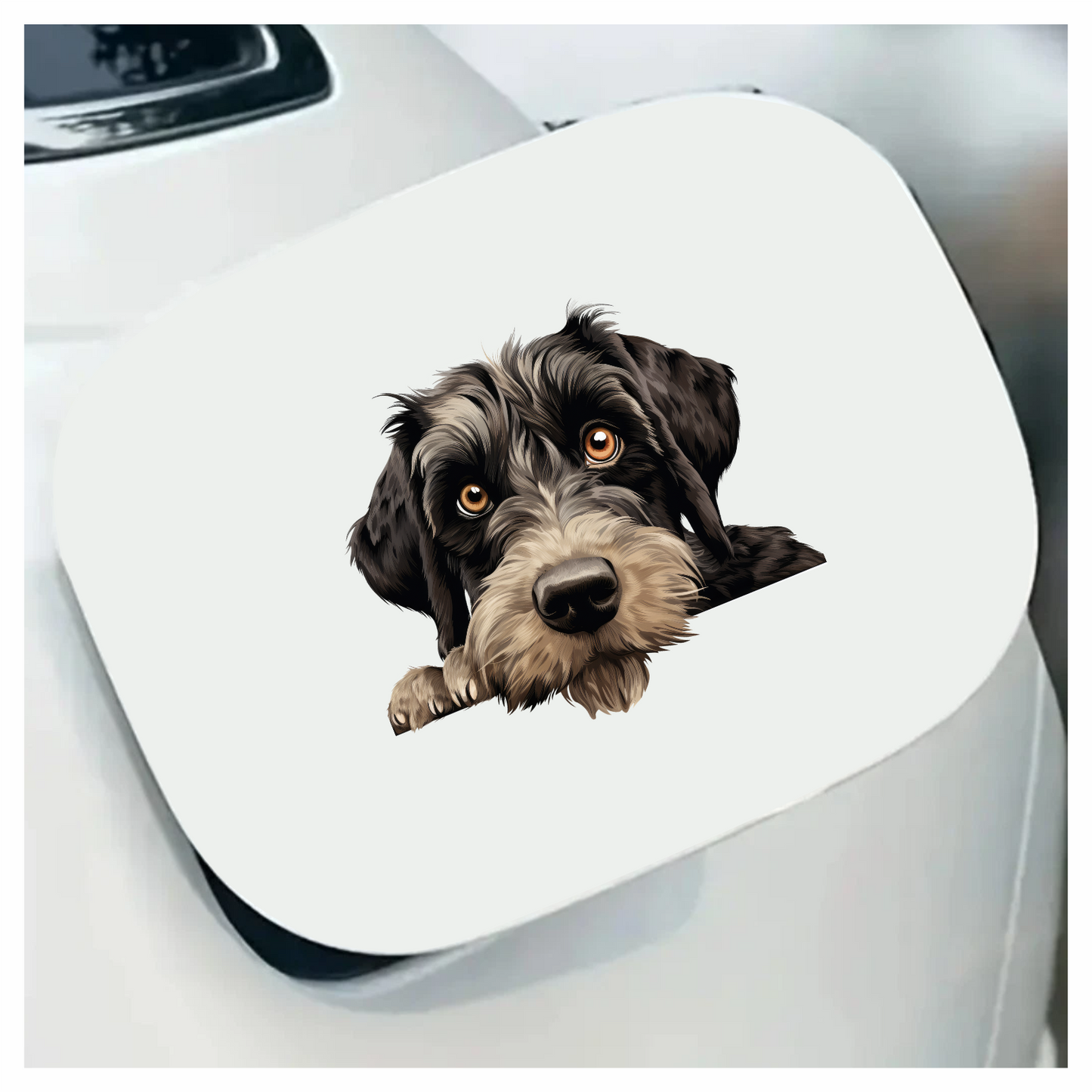 Black Dog Terrier Cute Face Vinyl Sticker Decal