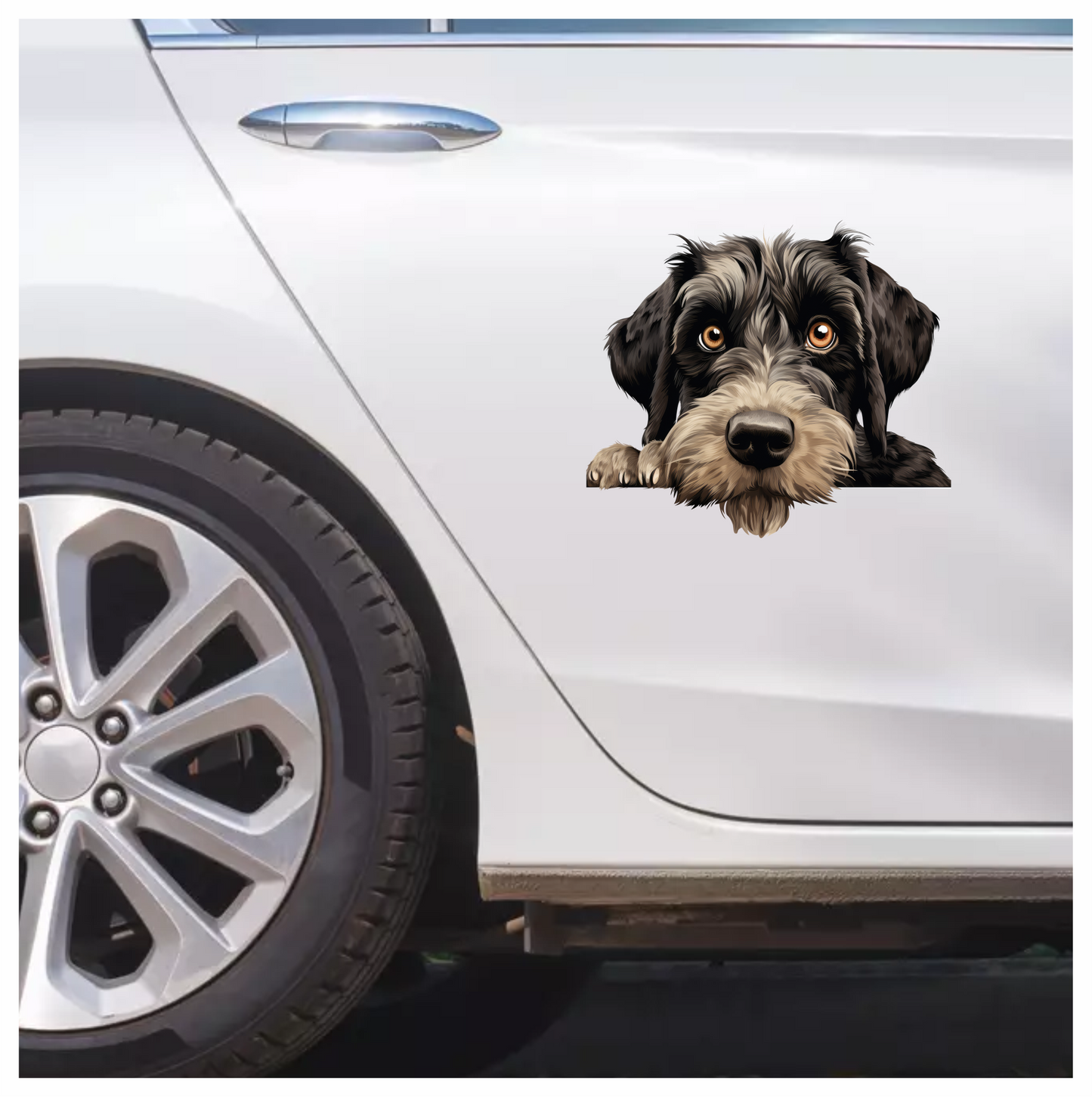 Black Dog Terrier Cute Face Vinyl Sticker Decal