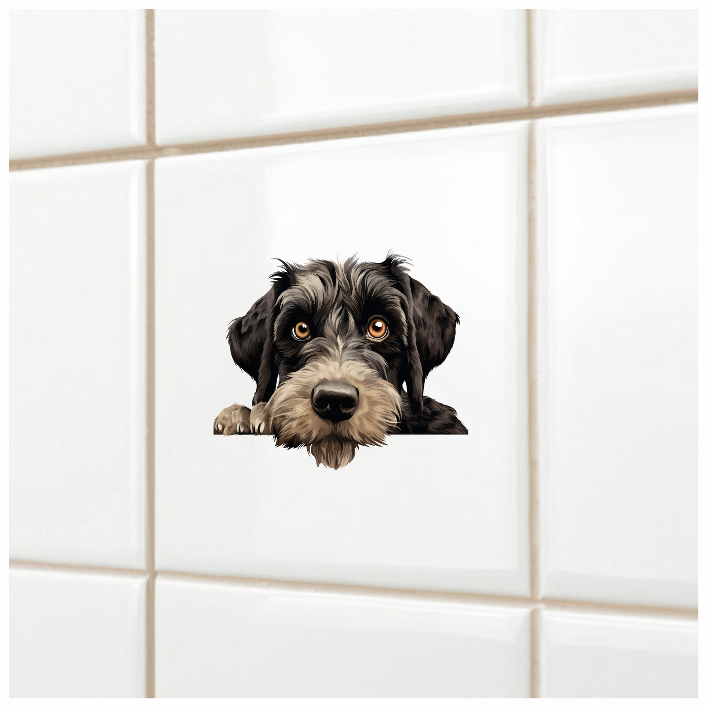 Black Dog Terrier Cute Face Vinyl Sticker Decal