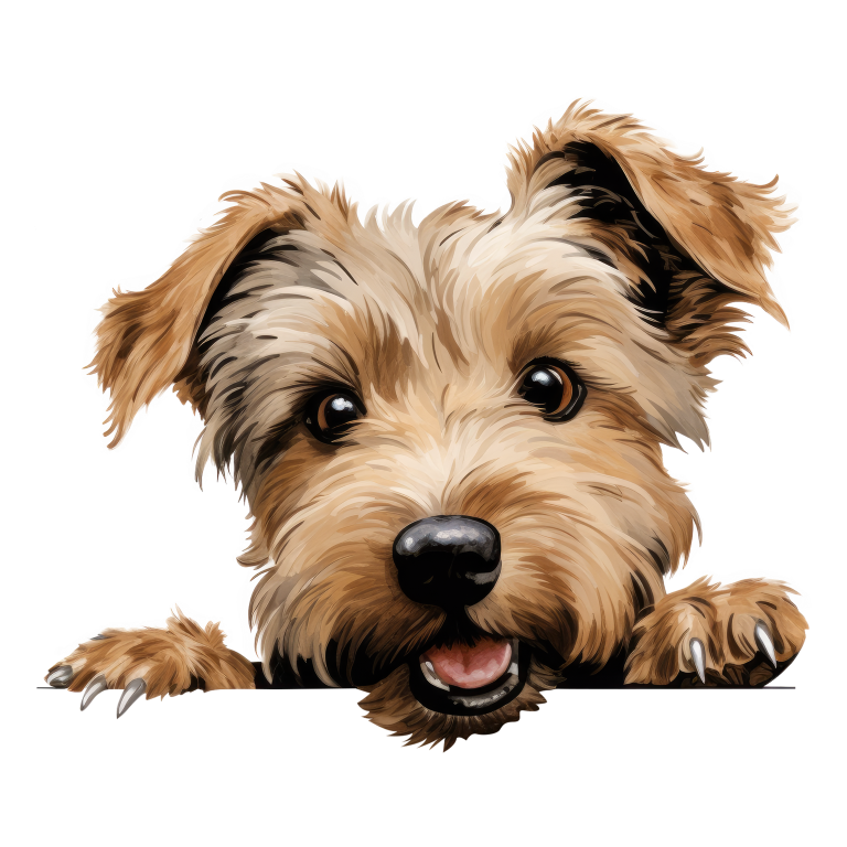 Brown Dog Terrier Happy Face Vinyl Sticker Decal
